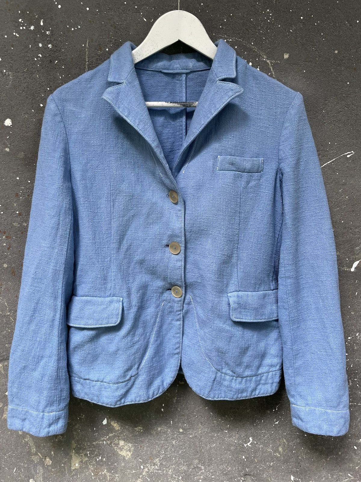 Jil Sander Vintage Jil Sander Linen Blue Blazer RARE Size S / US 4 / IT 40 - 3 Thumbnail
