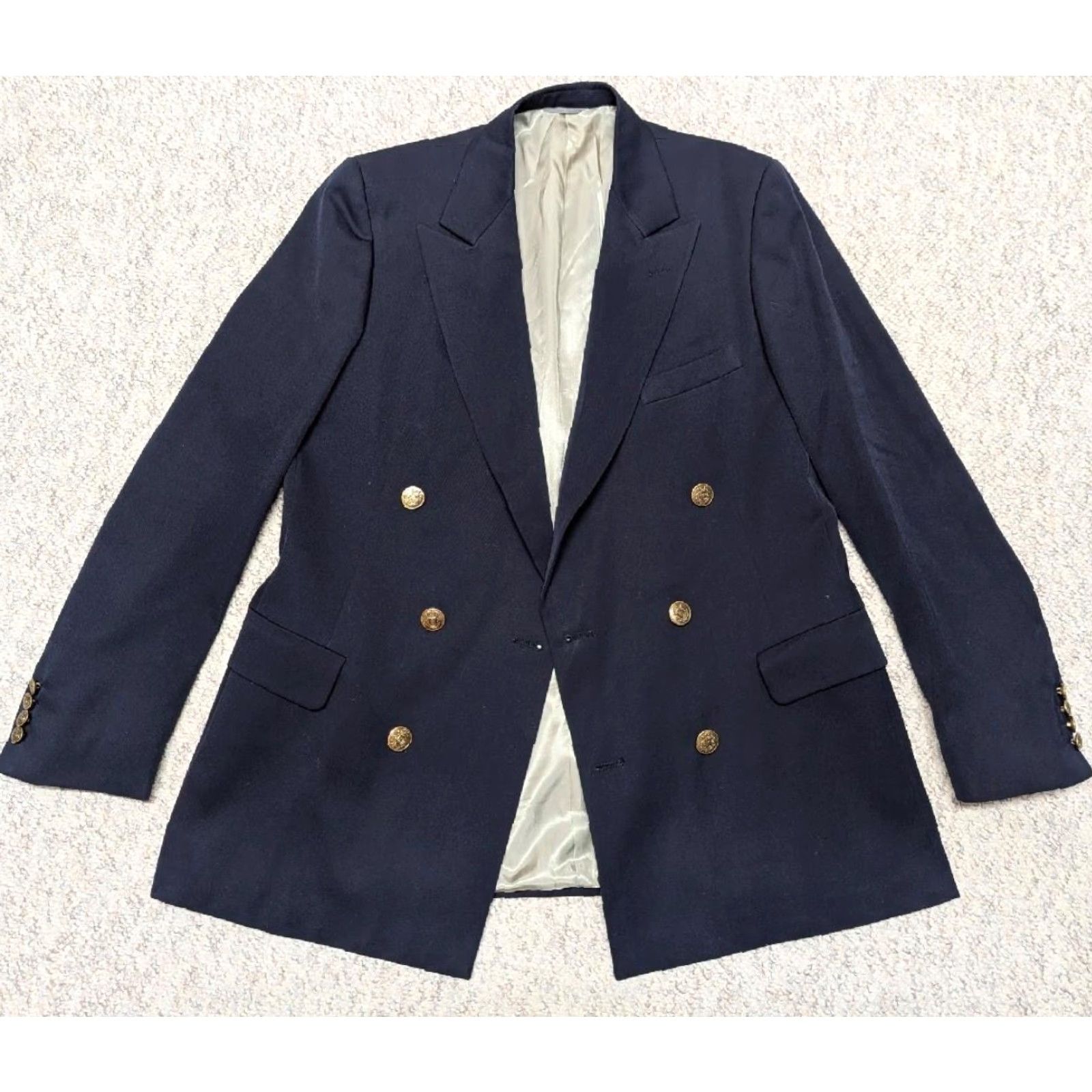 Kilgour VINTAGE Kilgour French & Stanbury blazer BLUE 40L WOOL double-breasted Men blazer US made Size 40R - 6 Thumbnail