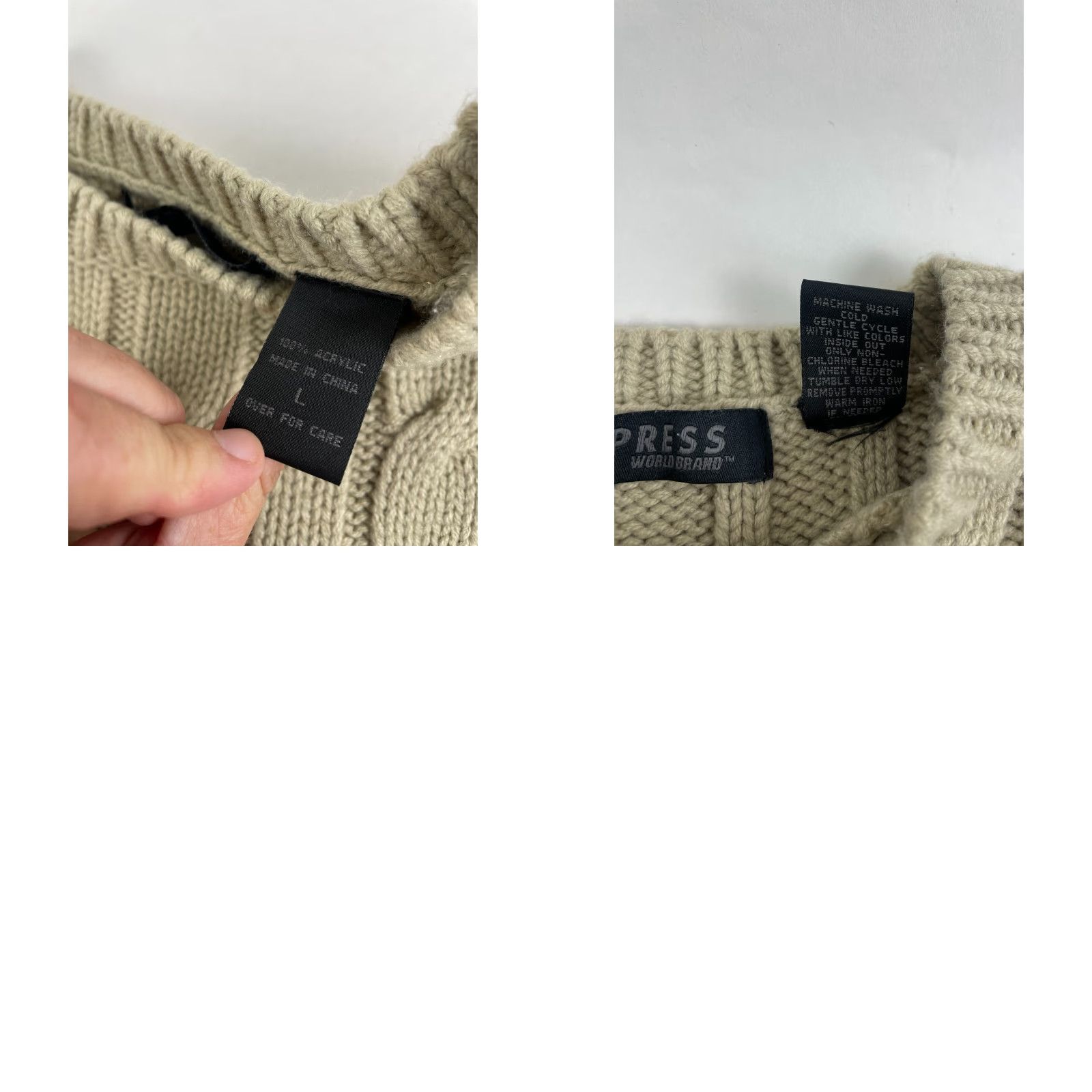 Express Express Sweater Women's Size Large Tan Pullover Crew Neck Cable Knit Runs small Shirt Womens L Brown Modern 90s? Size L / US 10 / IT 46 - 8 Thumbnail