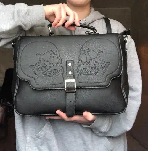 Japanese Brand Gothic Skull Bag Y2k Astethic Size ONE SIZE - 2 Thumbnail