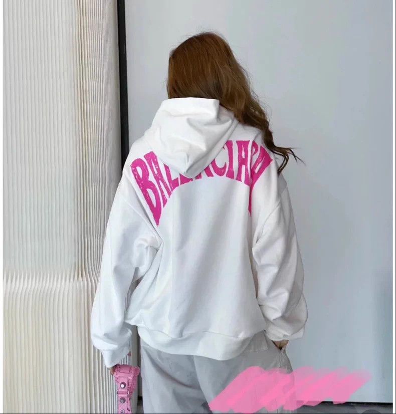 Balenciaga Balenciaga Letter Printed Casual Hooded Long Sleeve Sweats Size US XS / EU 42 / 0 - 7 Thumbnail