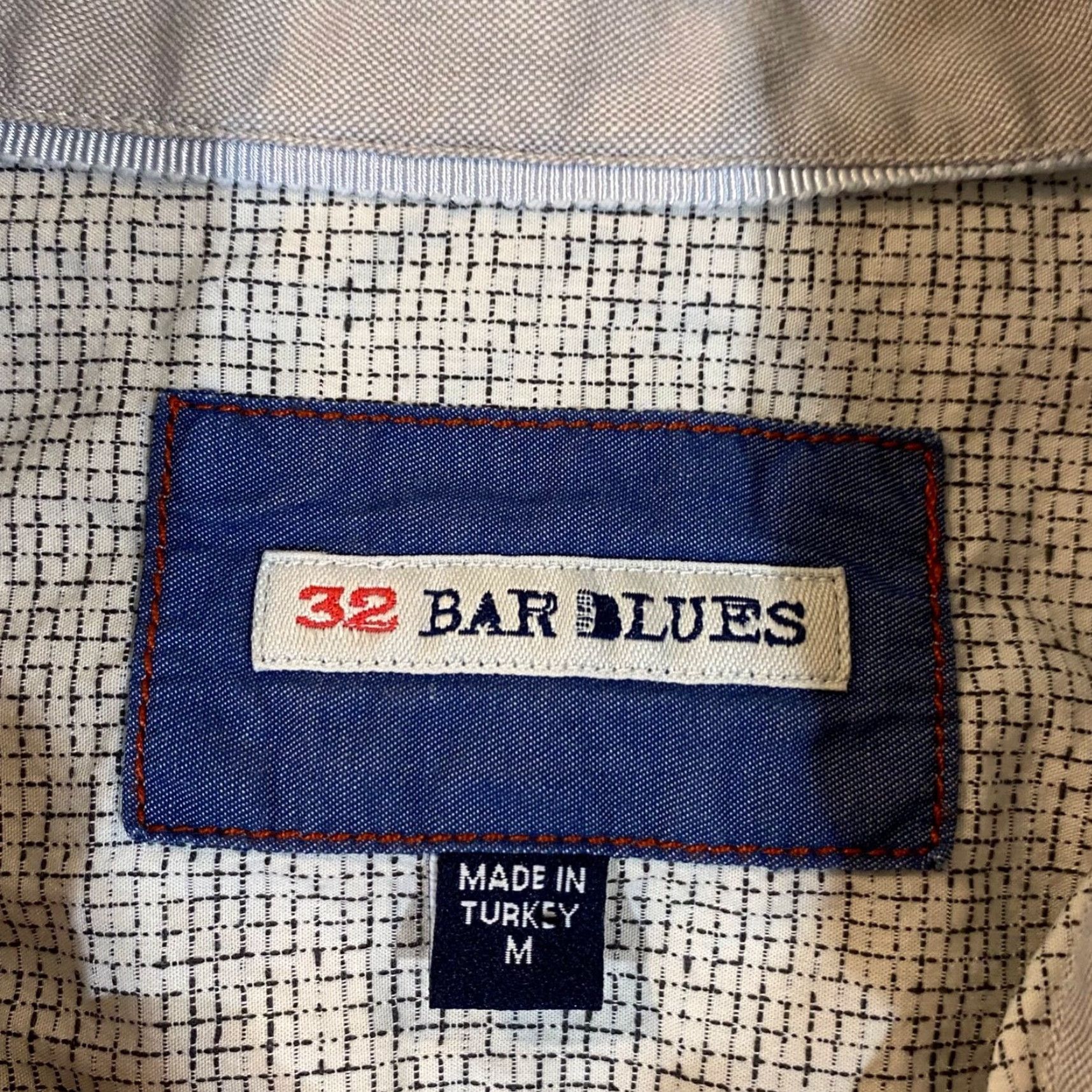 Vintage 32 Bar Blues Shirt Mens Medium White Gray Plaid Button Down Dress Top L/S Size US M / EU 48-50 / 2 - 3 Thumbnail