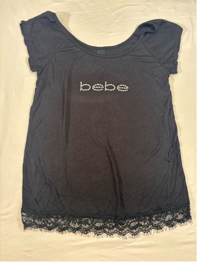 Bebe Women's Bebe Black T-Shirt Size L Size L / US 10 / IT 46 - 1 Thumbnail