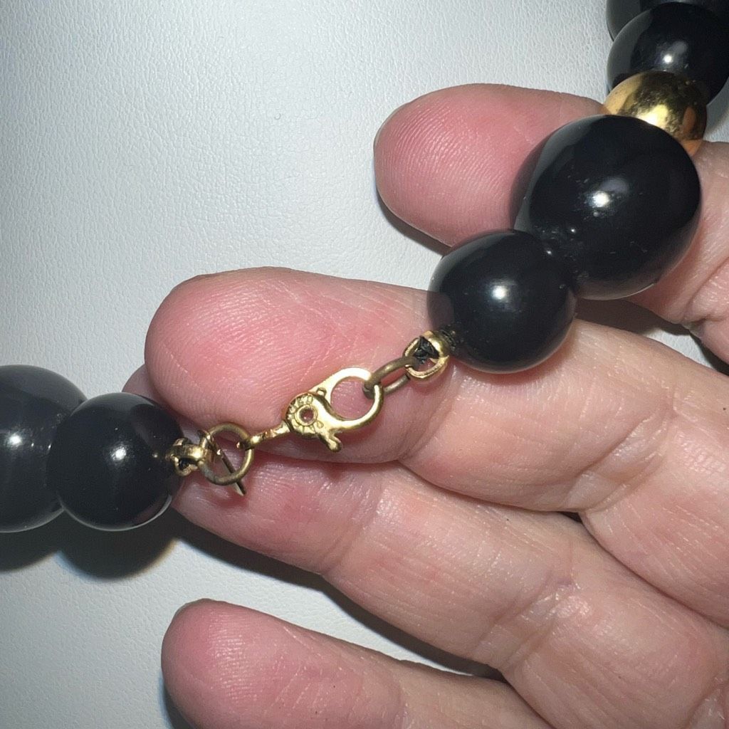Monet Monet Vintage Black and Gold Beaded Signed Necklace Size ONE SIZE - 3 Thumbnail
