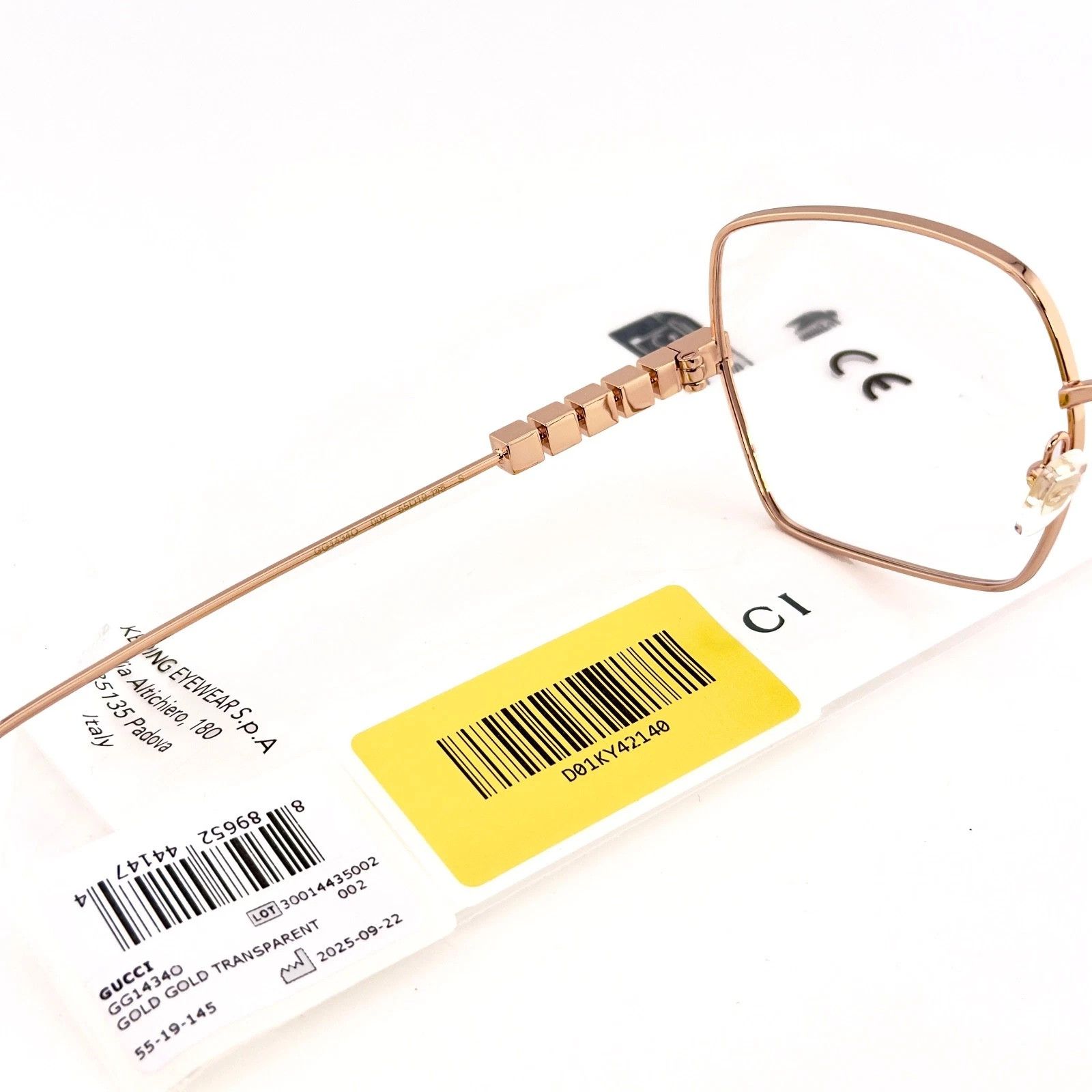 Gucci GUCCI GG1434O 1434 Rose Metal Optical Geometric 002 Size ONE SIZE - 2 Thumbnail