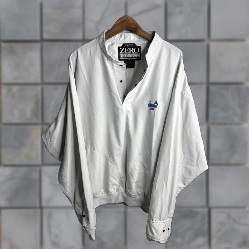 Vintage Zero Restriction Golf Windbreaker Jacket Mens Large White Lightweight Pullover Windbreaker Size US L / EU 52-54 / 3 - 1 Thumbnail