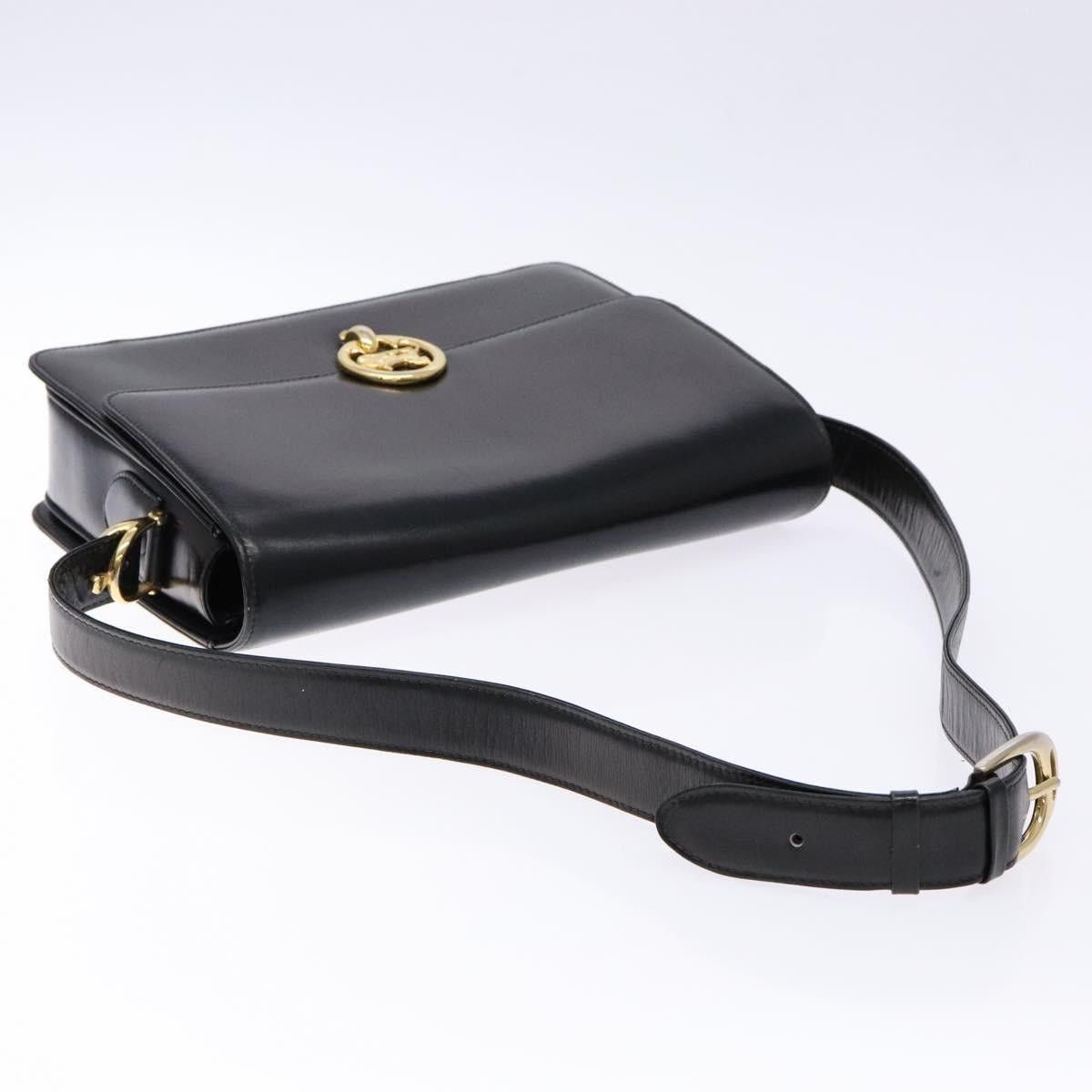 Celine CELINE Horse Carriage Shoulder Bag Leather Black Gold Size ONE SIZE - 7 Thumbnail