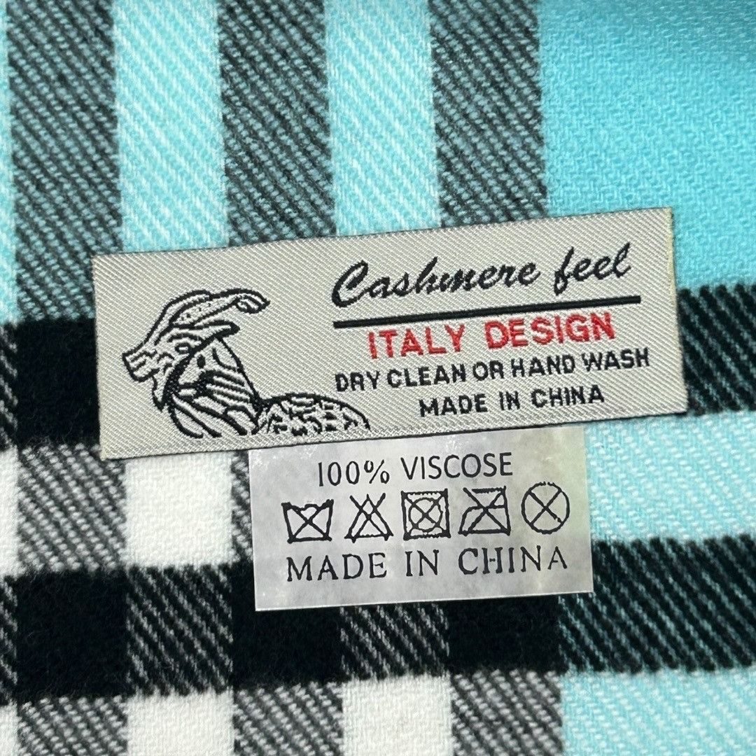 Other Set of 2- Italy Design Scarf Blue / Pink Cashmere Feel Plaid Size ONE SIZE - 4 Thumbnail