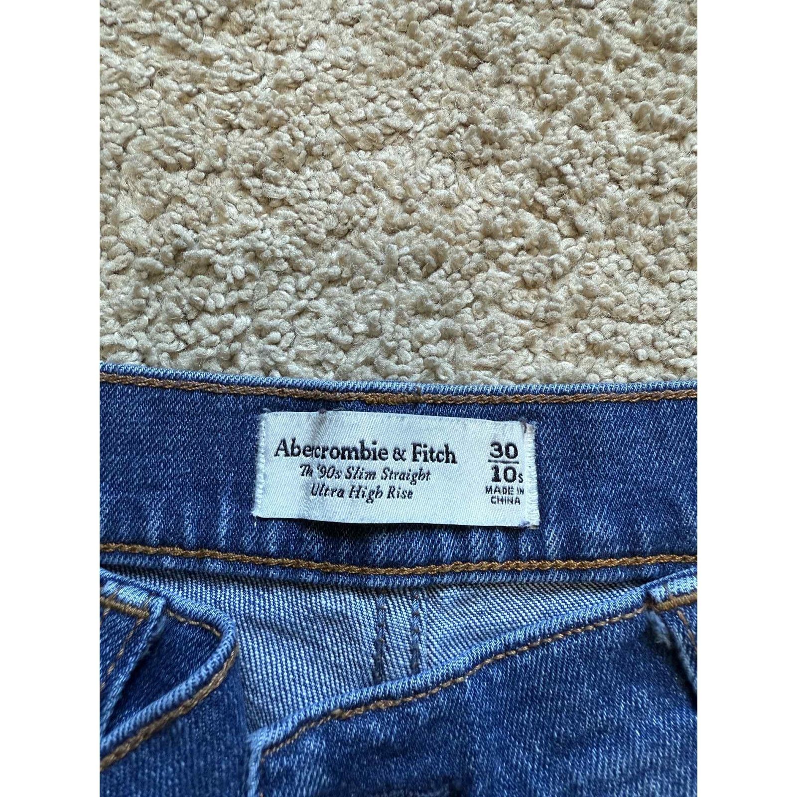 Abercrombie & Fitch Abercrombie & Fitch 90's High Rise Slim Straight Jeans 10/30 Size 32" / US 10 / IT 46 - 6 Thumbnail