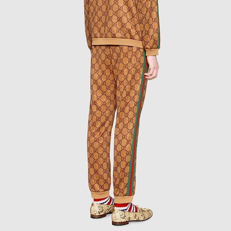 Gucci 🇮🇹 Gucci GG Monogram Wed Stripe Sweatpants Rare Size US 32 / EU 48 - 3 Thumbnail