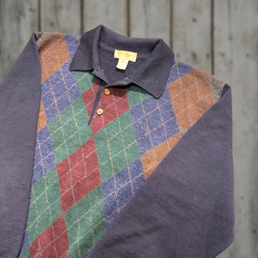 Vintage VINTAGE Tricots St Raphael Polo Sweater Wool Mens M 90s Geometric Grandpa Knit Shirt Mens M Wool Geometric 90s Knit Grandpa Size US M / EU 48-50 / 2 - 1 Thumbnail