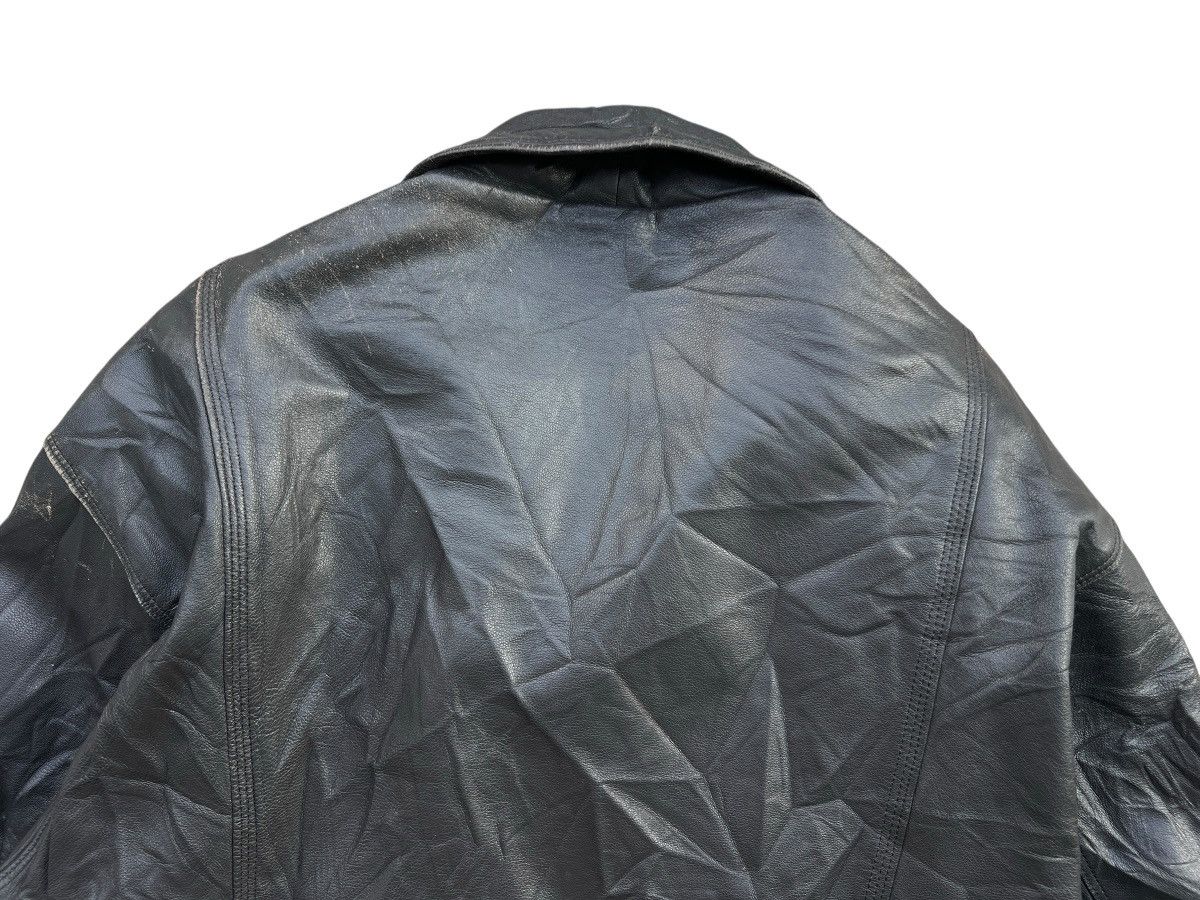 Vintage Pierre Balmain Black Leather Trench Coat