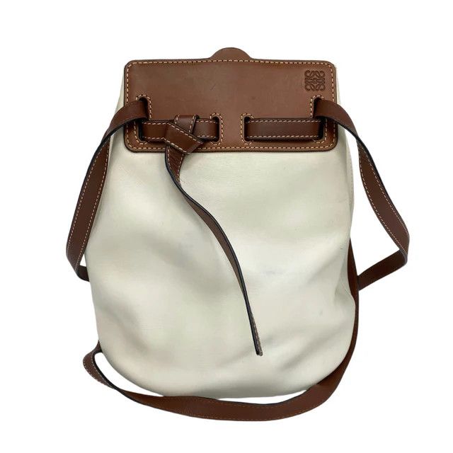 Loewe Loewe White Black Calfskin Lazo Bucket Bag Size ONE SIZE - 2 Thumbnail