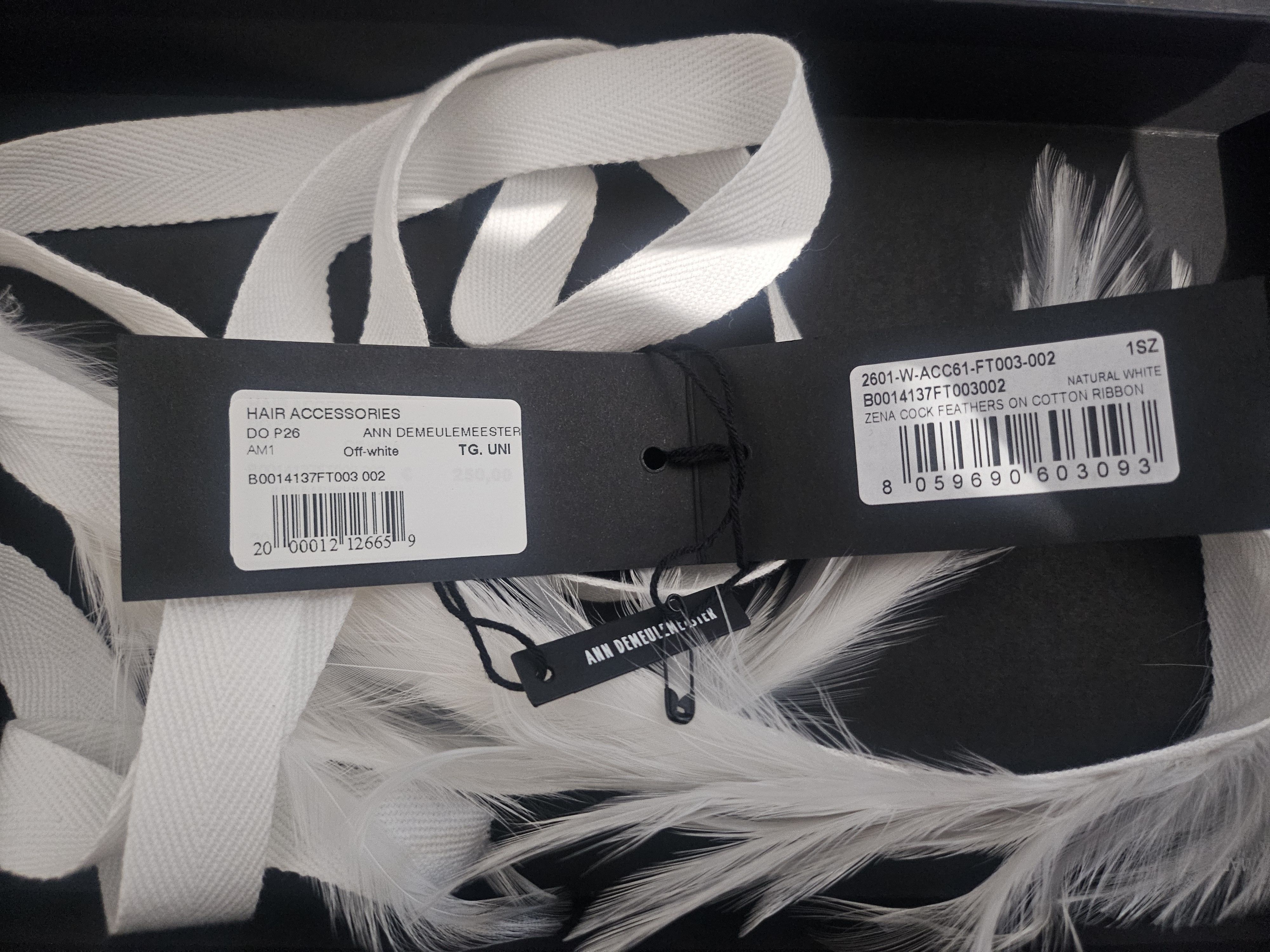 Ann Demeulemeester Cock Feather Headband White Size ONE SIZE - 2 Thumbnail