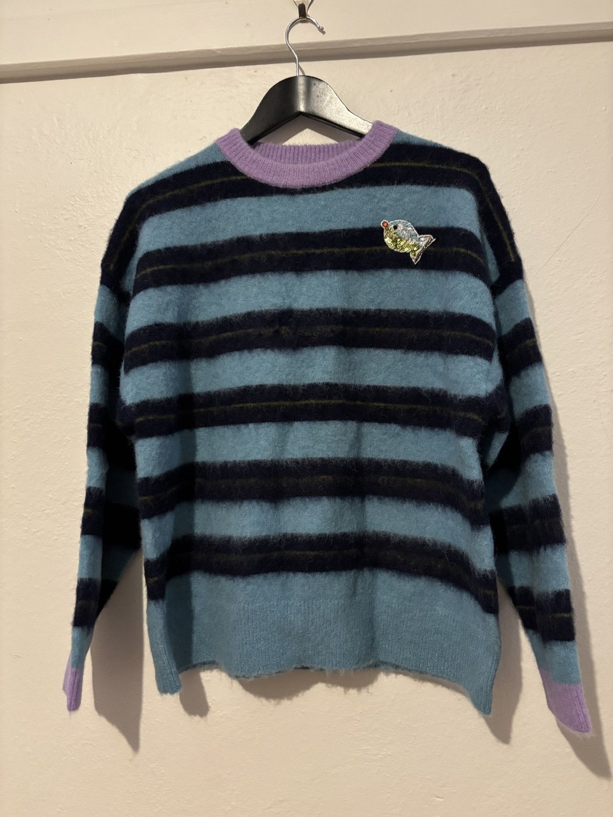ALEMAIS Alemais Domenica Teal Striped Sweater Size XL / US 12-14 / IT 48-50 - 3 Thumbnail