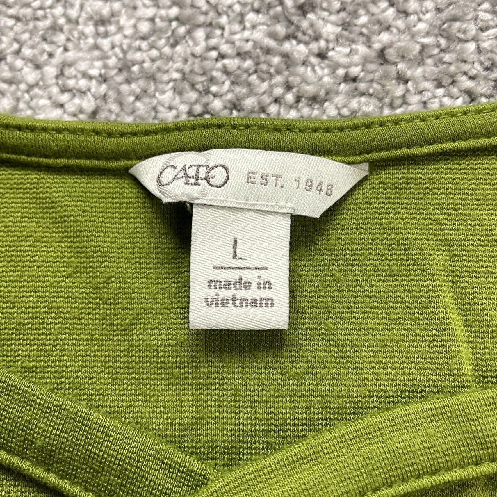 Vintage Cato Blouse Womens L Green Long Sleeve Keyhole Neck Casual Top Size L / US 10 / IT 46 - 4 Thumbnail