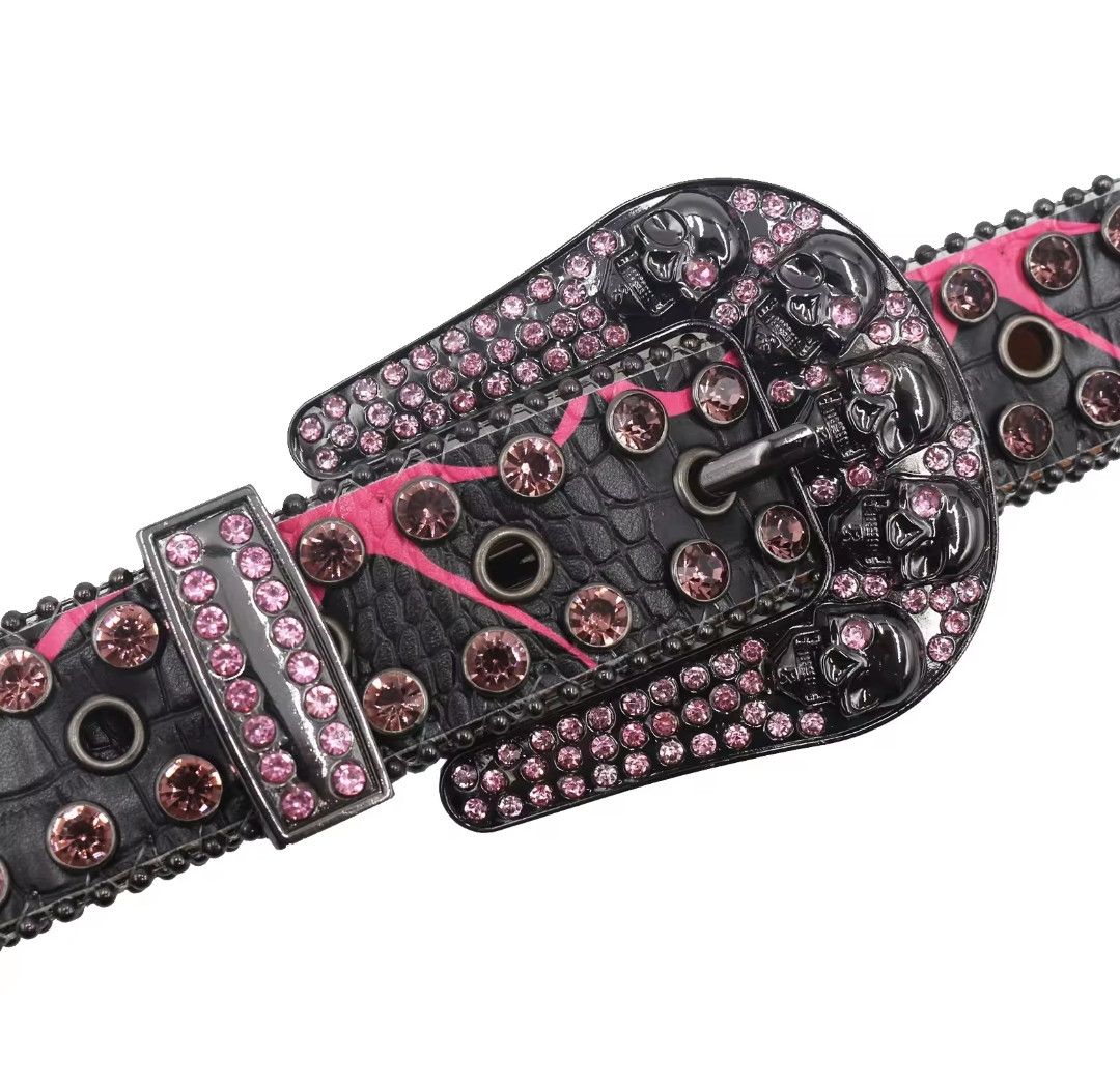 Japanese Brand × Vintage Punk Rhine Stone Western Skull Bling Y2K Belt Size ONE SIZE - 5 Thumbnail
