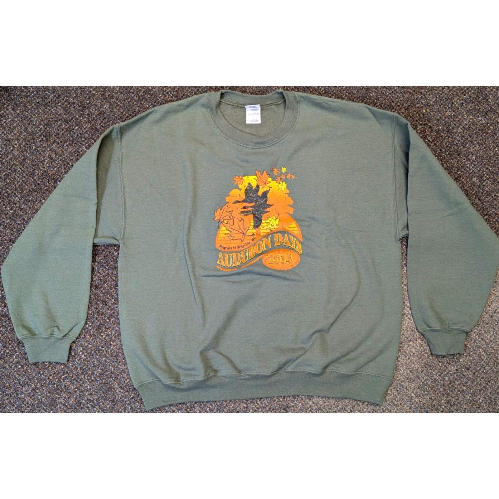 Gildan VINTAGE Gildan Sweatshirt Adult XL Green Audubon Days Mayville Wisconsin Souvenir 2014 Size XL / US 12-14 / IT 48-50 - 2 Thumbnail