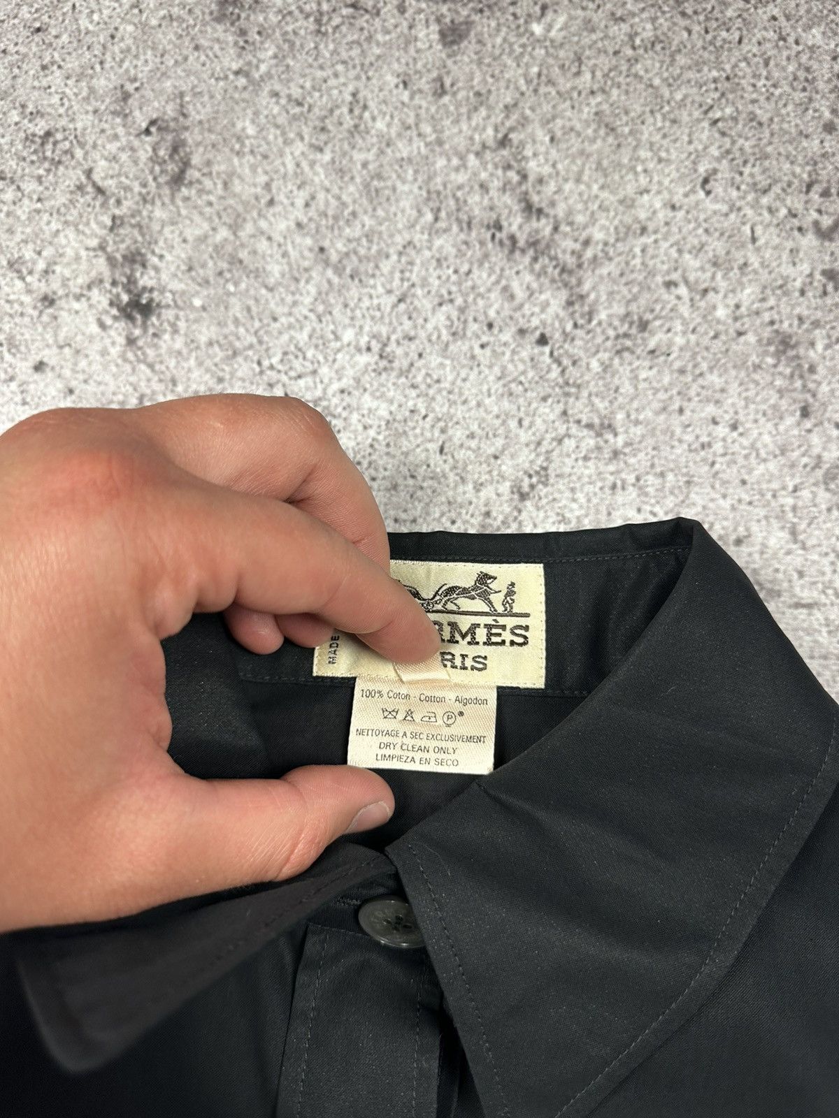 Hermes Vintage Hermès Paris Black Cotton Shirt Dress Belted Size M / US 6-8 / IT 42-44 - 7 Thumbnail