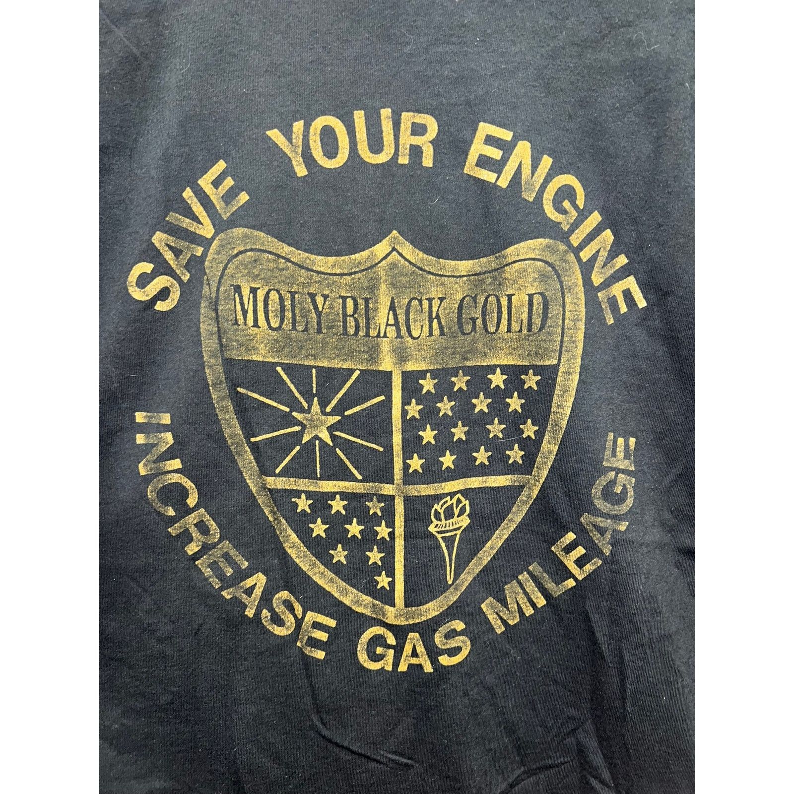 Fruit Of The Loom Vintage Moly Black Gold Shirt Save Your Engine Tee 90s Large Size US L / EU 52-54 / 3 - 6 Thumbnail