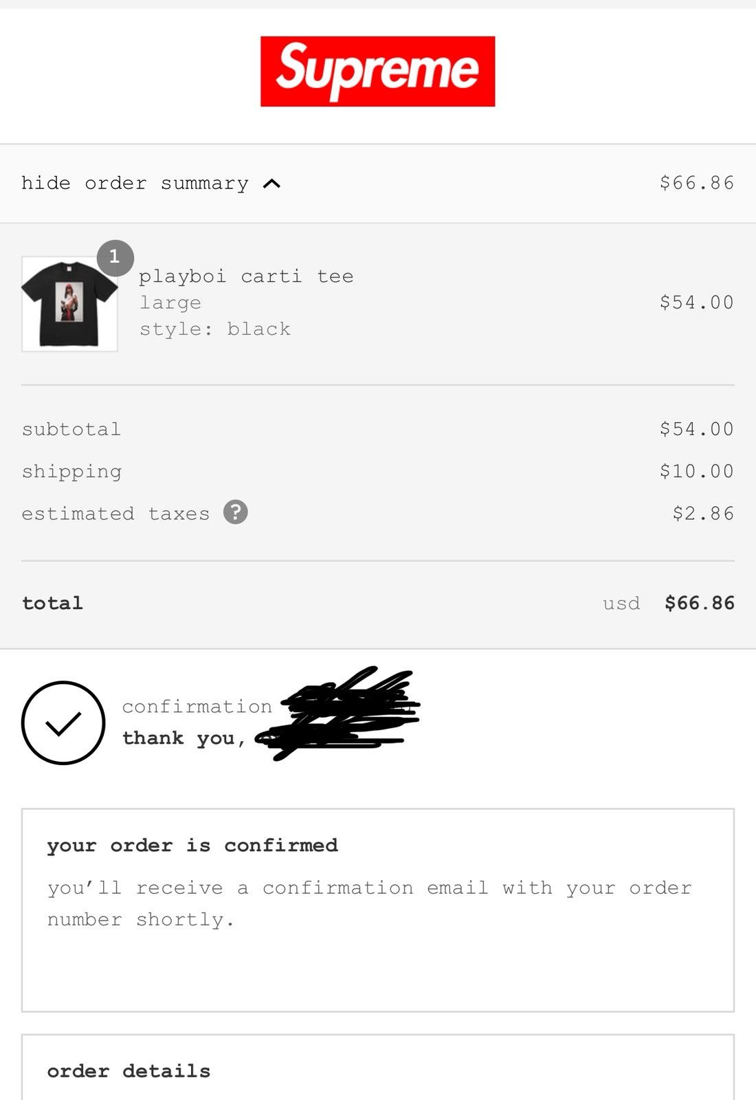 Supreme Supreme x Playboi Carti Size US L / EU 52-54 / 3 - 2 Thumbnail
