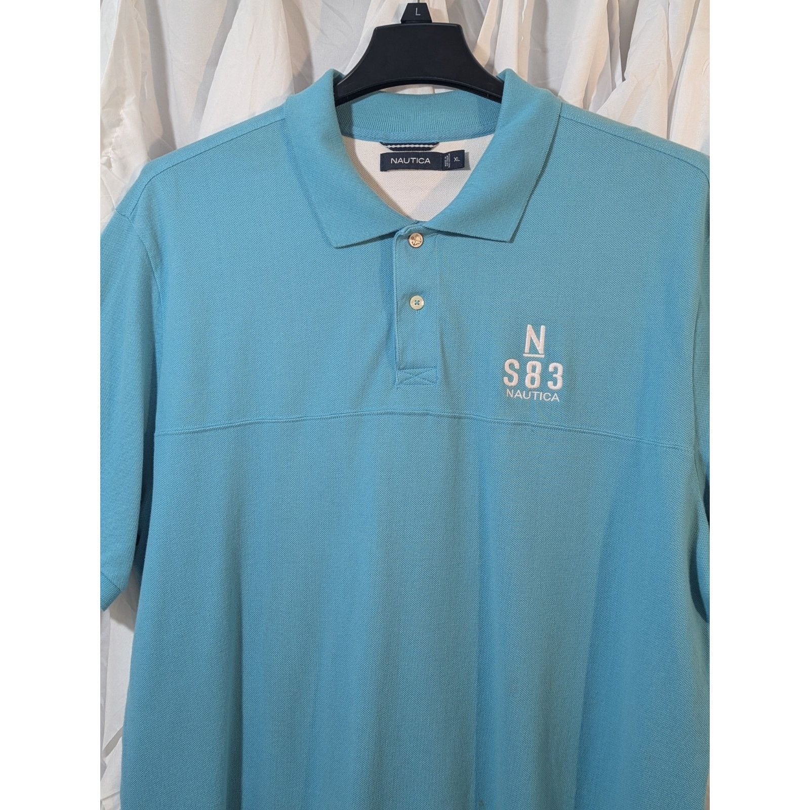 Nautica Nautica Retro N/S83 Embroidered Polo XL Light Blue Size US XL / EU 56 / 4 - 2 Thumbnail