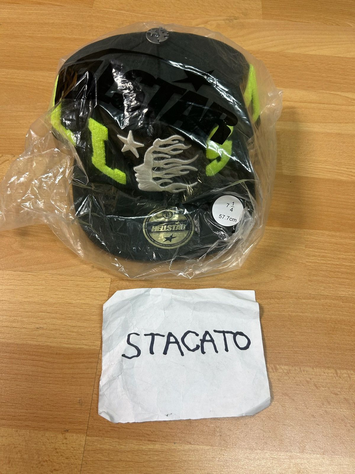 HELLSTAR Hellstar Fitted Hat Chenille Patch Black/Green size 7 1/4” Size ONE SIZE - 2 Thumbnail