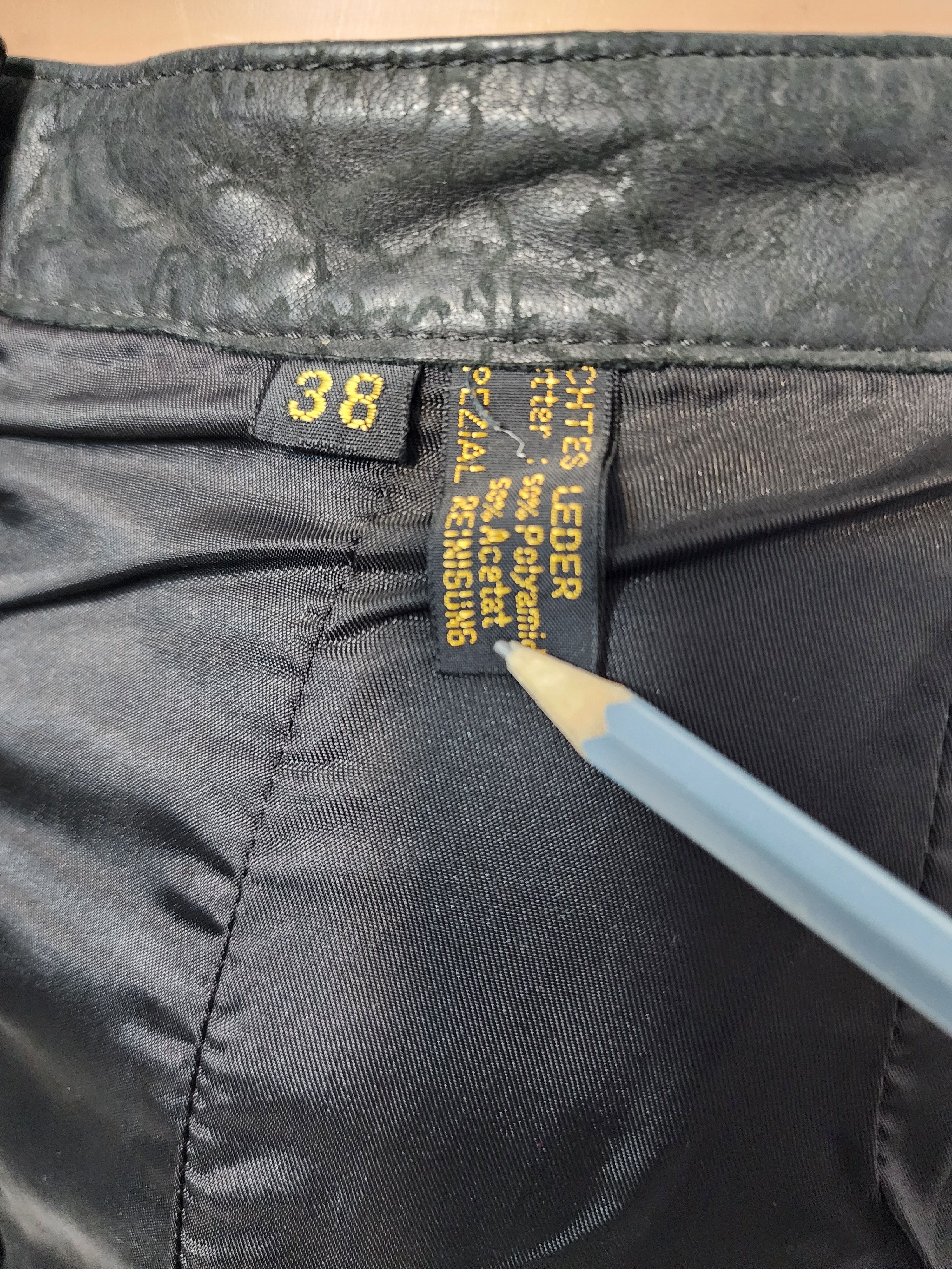 Genuine Leather Black leather skirt. Size 28" / US 6 / IT 42 - 8 Thumbnail