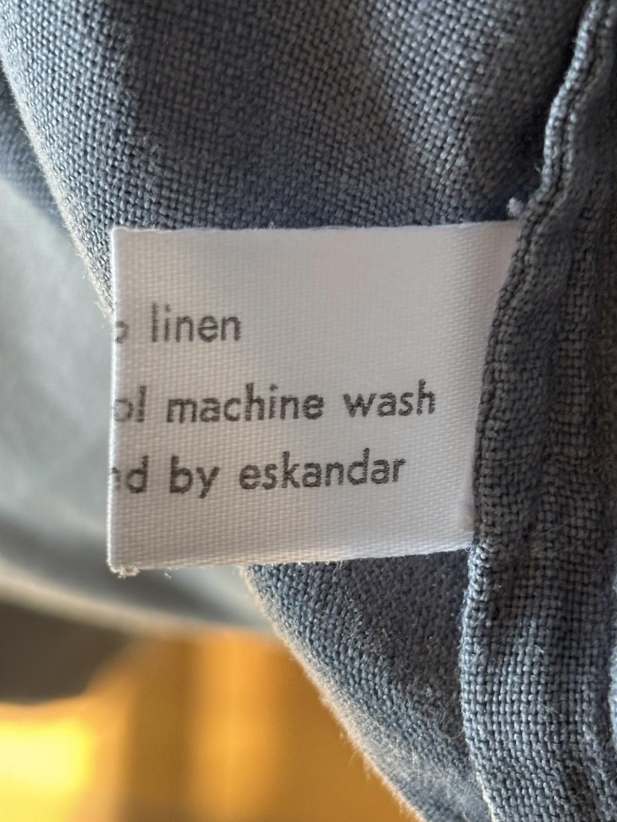 Designer Eskandar Navy 100% Linen Oversized Boxy Lagen Look Pullover Size ONE SIZE - 6 Thumbnail