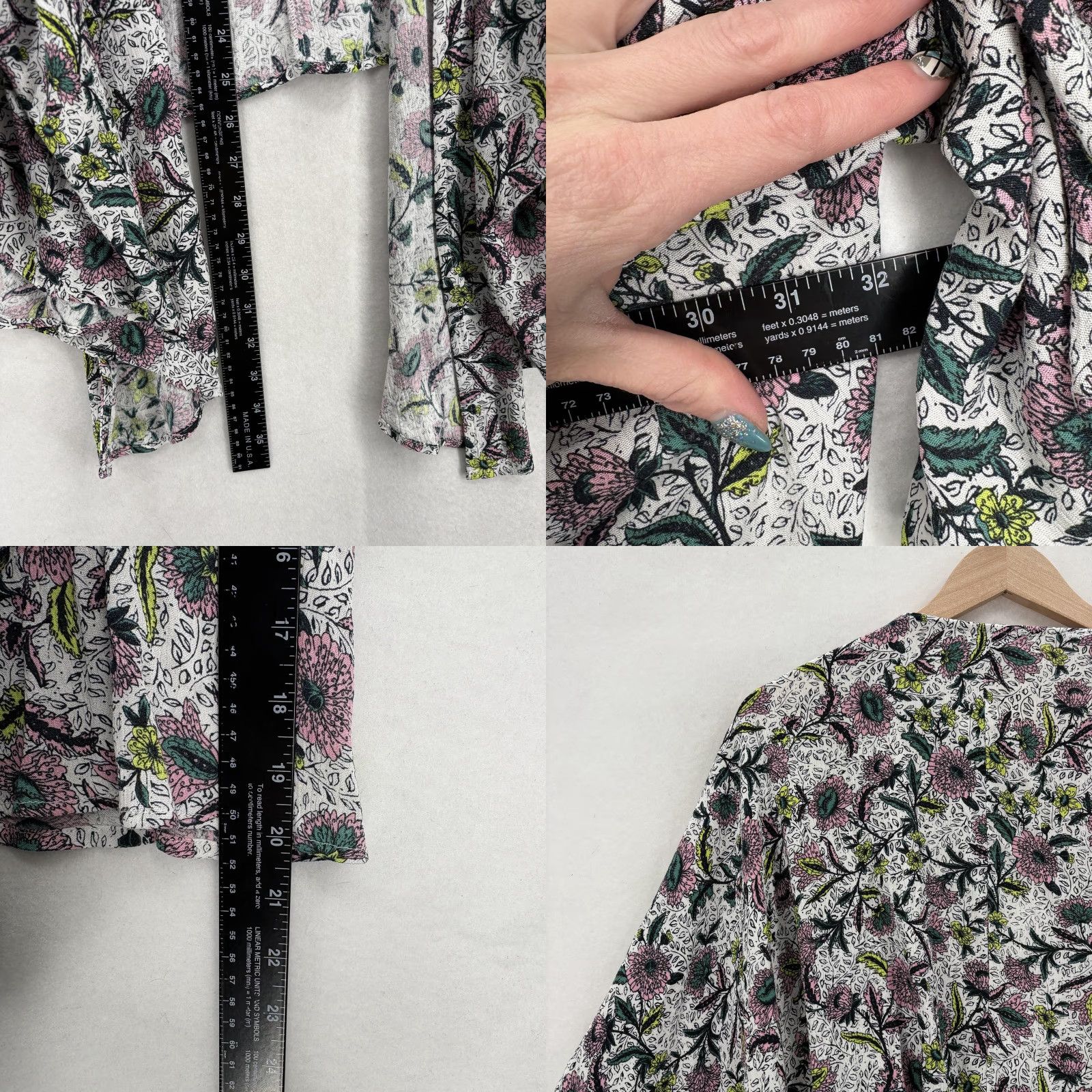 Torrid Torrid Gauze Tie Front Crop Kimono Cardigan Womens 4X White Floral Boho Flowy Shirt/Blouse Kimono Sleeve Lightweight Open Front Relaxed Prouction Size XXL / US 16-18 / IT 52-54 - 8 Thumbnail
