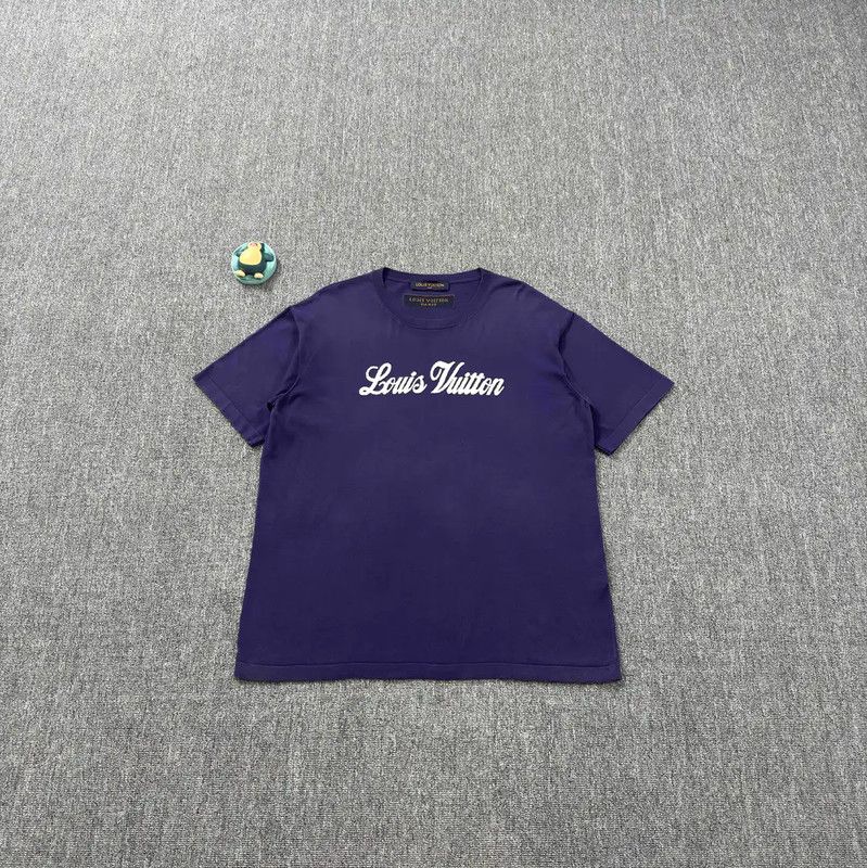 Louis Vuitton Louis Vuitton Men's Purple Cotton T-Shirt 0089 Size US L / EU 52-54 / 3 - 1 Thumbnail