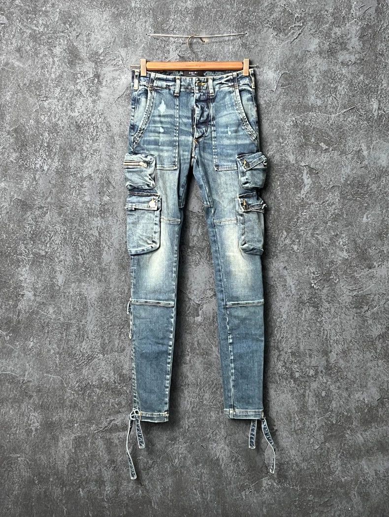Amiri Amiri Multi-pocket Patchwork Drawstring Elastic Denim Pant Size US 29 - 1 Thumbnail