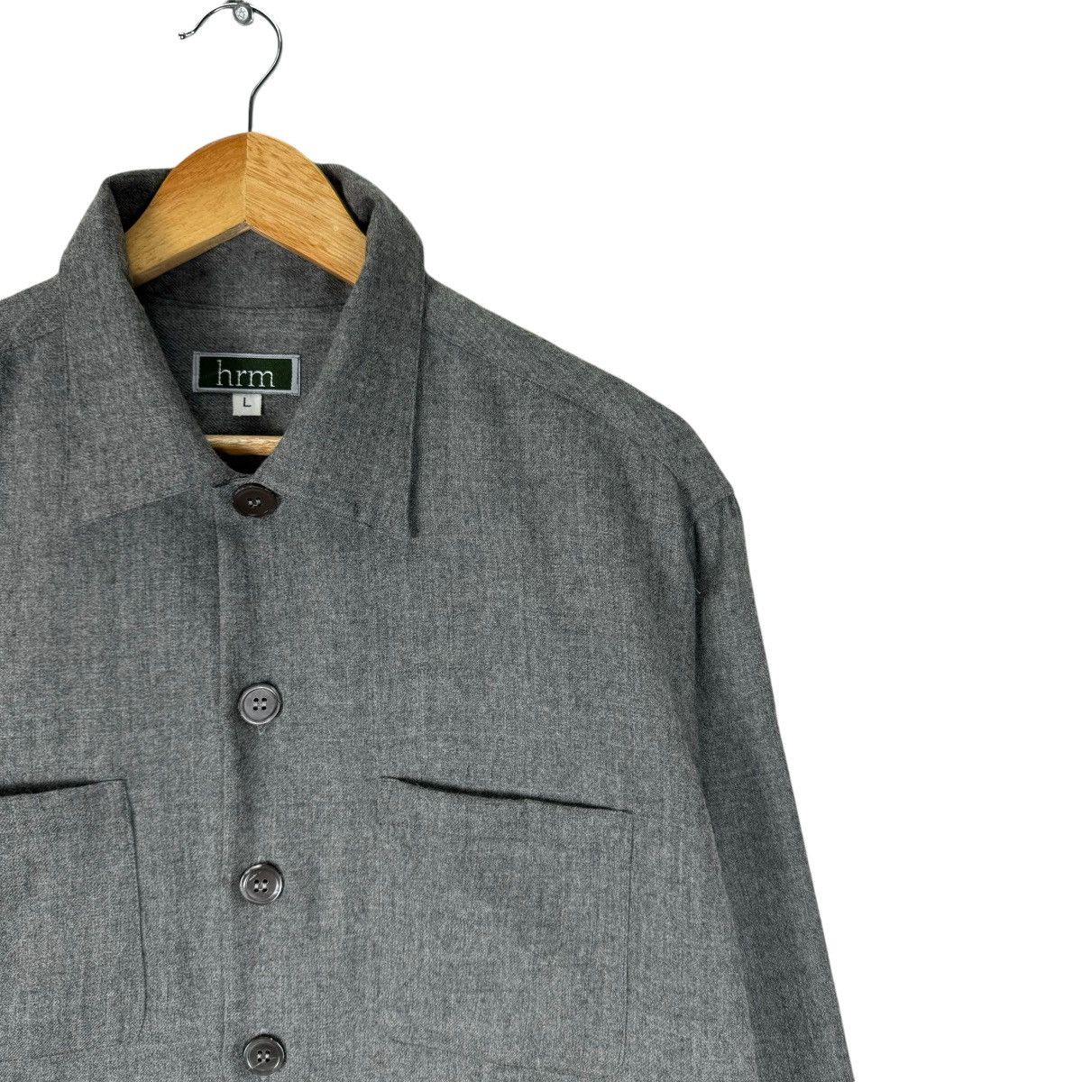 Blue Blue Japan ❄️HRM WOOL BUTTON UP SHIRT Size US L / EU 52-54 / 3 - 3 Thumbnail