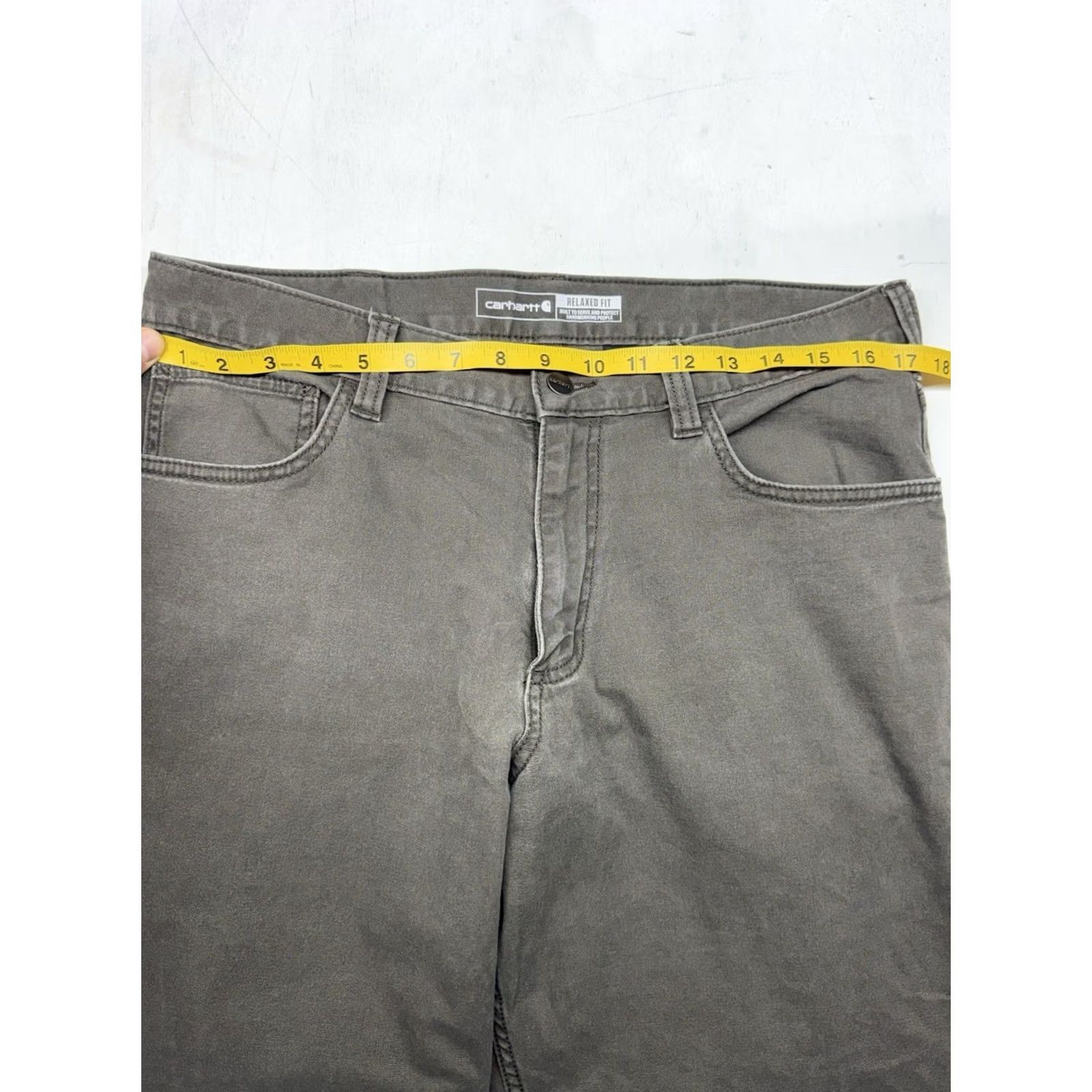Carhartt Carhartt Rugged Flex Relaxed Fit Canvas Work Pants Gray BN2517-M 34x29 Pants Mens Casual Workwear Canvas 5-Pocket Zipper Button Logo Front Flat Front Size US 34 / EU 50 - 7 Thumbnail