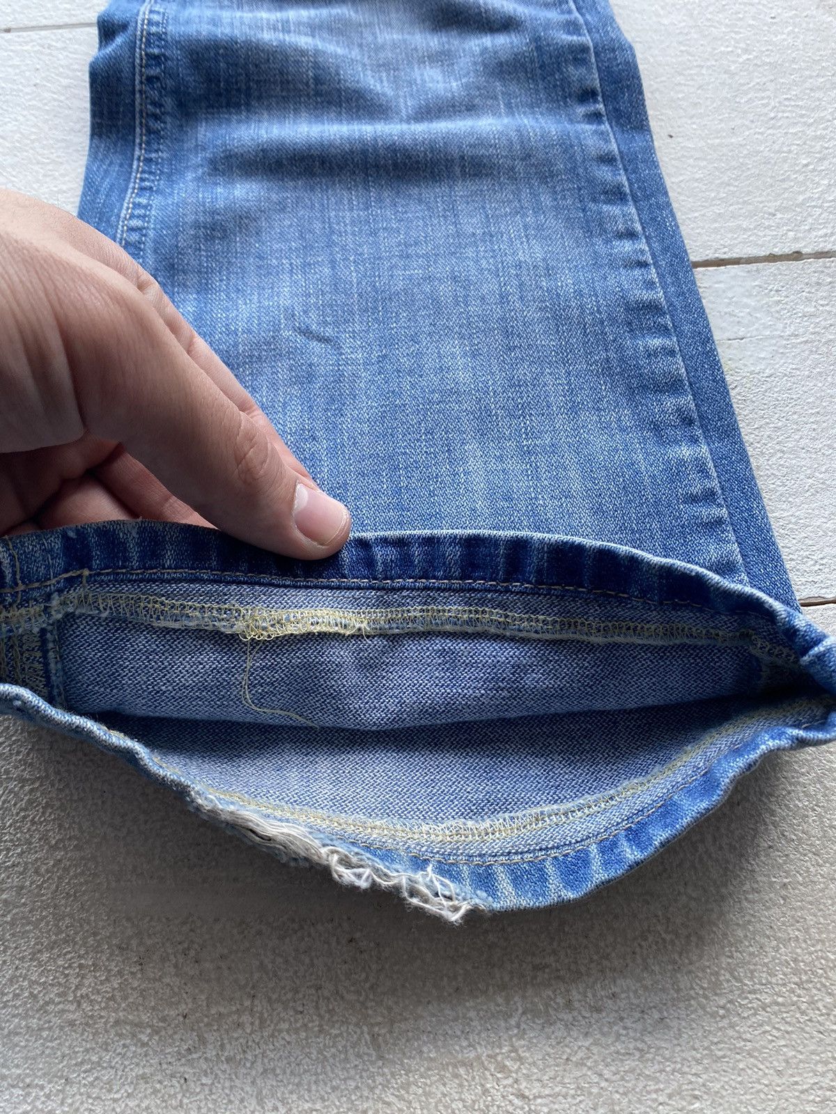 Other × Vintage Meltin Pot Flare Bell Bottom Womens 25 Denim Jeans Ripped Size 25" / US 0 / IT 36 - 16 Thumbnail