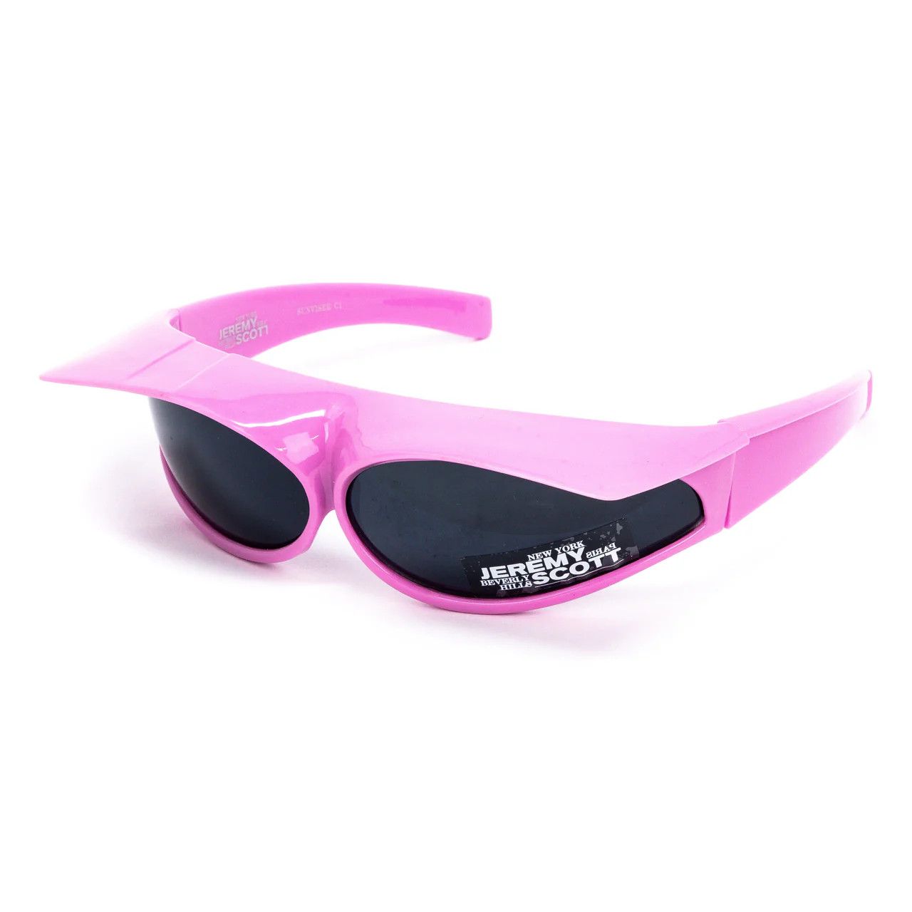 Jeremy Scott Jeremy Scott Pink Visor Cosmic Oval Plastic Sunglasses Size ONE SIZE - 1 Thumbnail