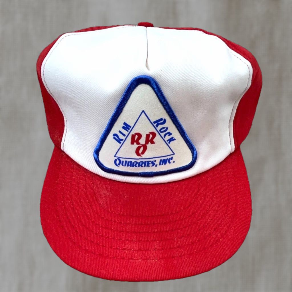Vintage VINTAGE Park Avenue Trucker Hat Cap Snap Back Red USA Patch Rim Rock High Dome 80s 90s H Hat Size ONE SIZE - 1 Thumbnail