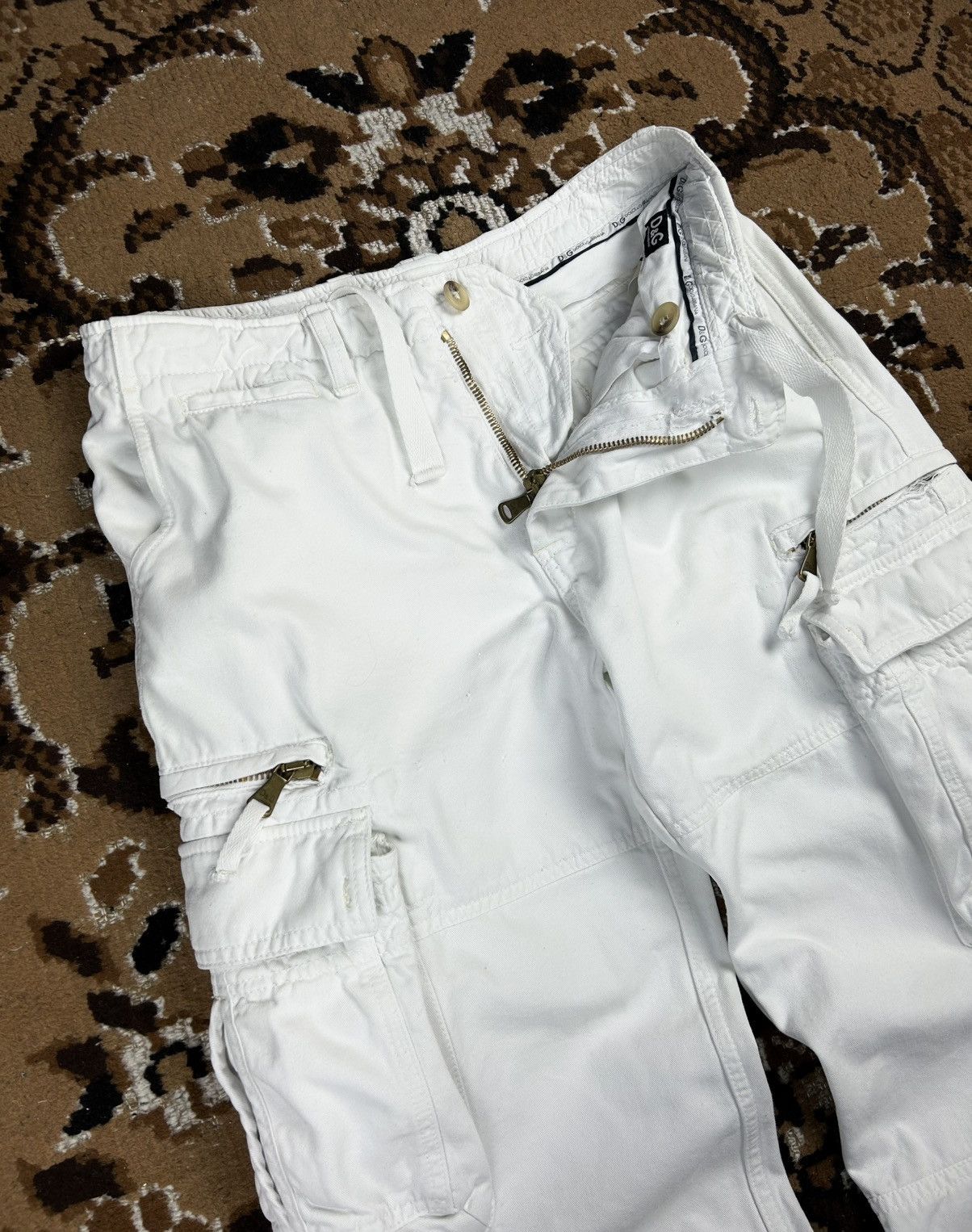 Dolce & Gabbana Dolce & Gabbana Archive White Cargo Pants Metal Logo Vintage Size US 32 / EU 48 - 8 Thumbnail