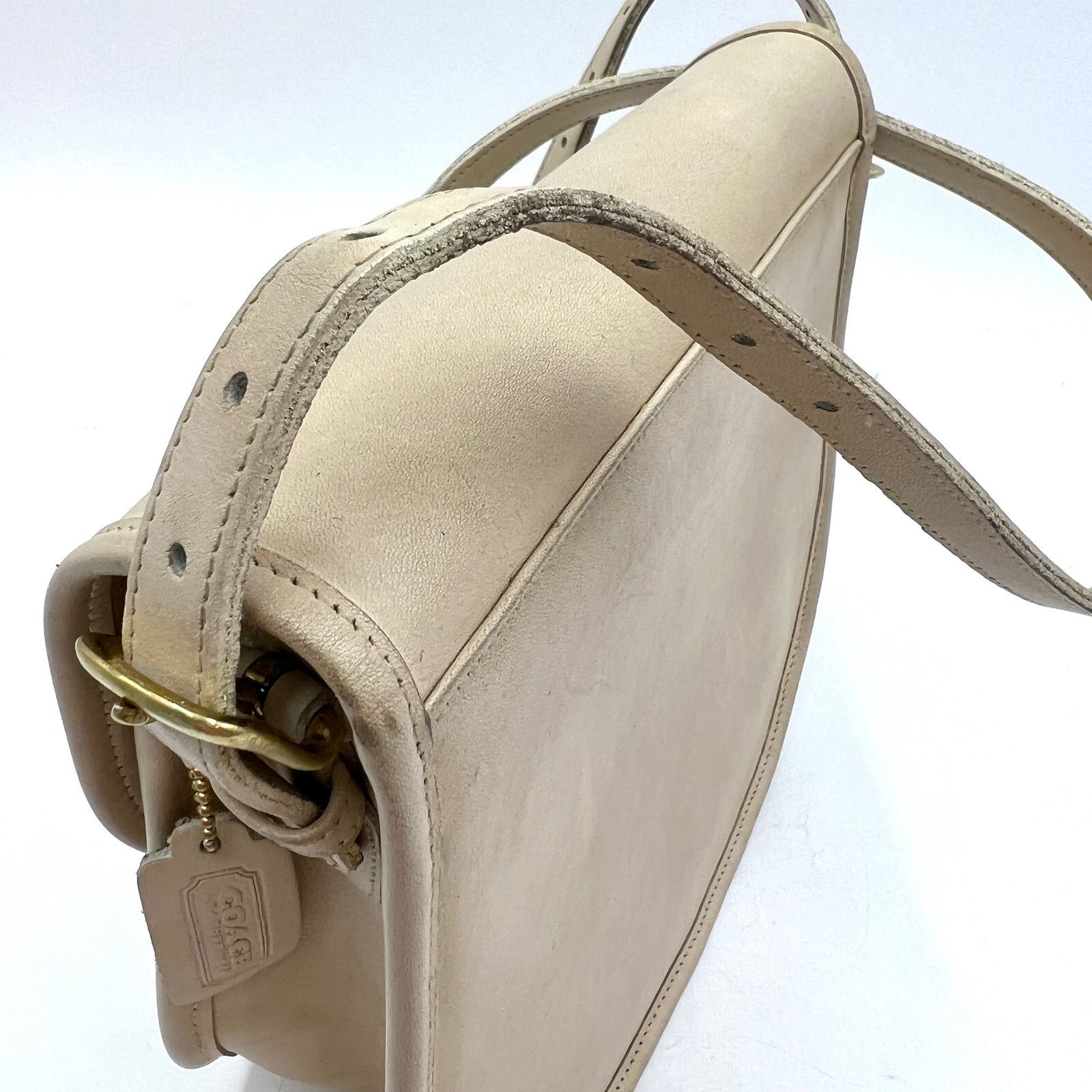 Coach × Vintage Vintage 80s Coach Saddlery Bag Bone Leather Crossbody 9535 Size ONE SIZE - 11 Thumbnail