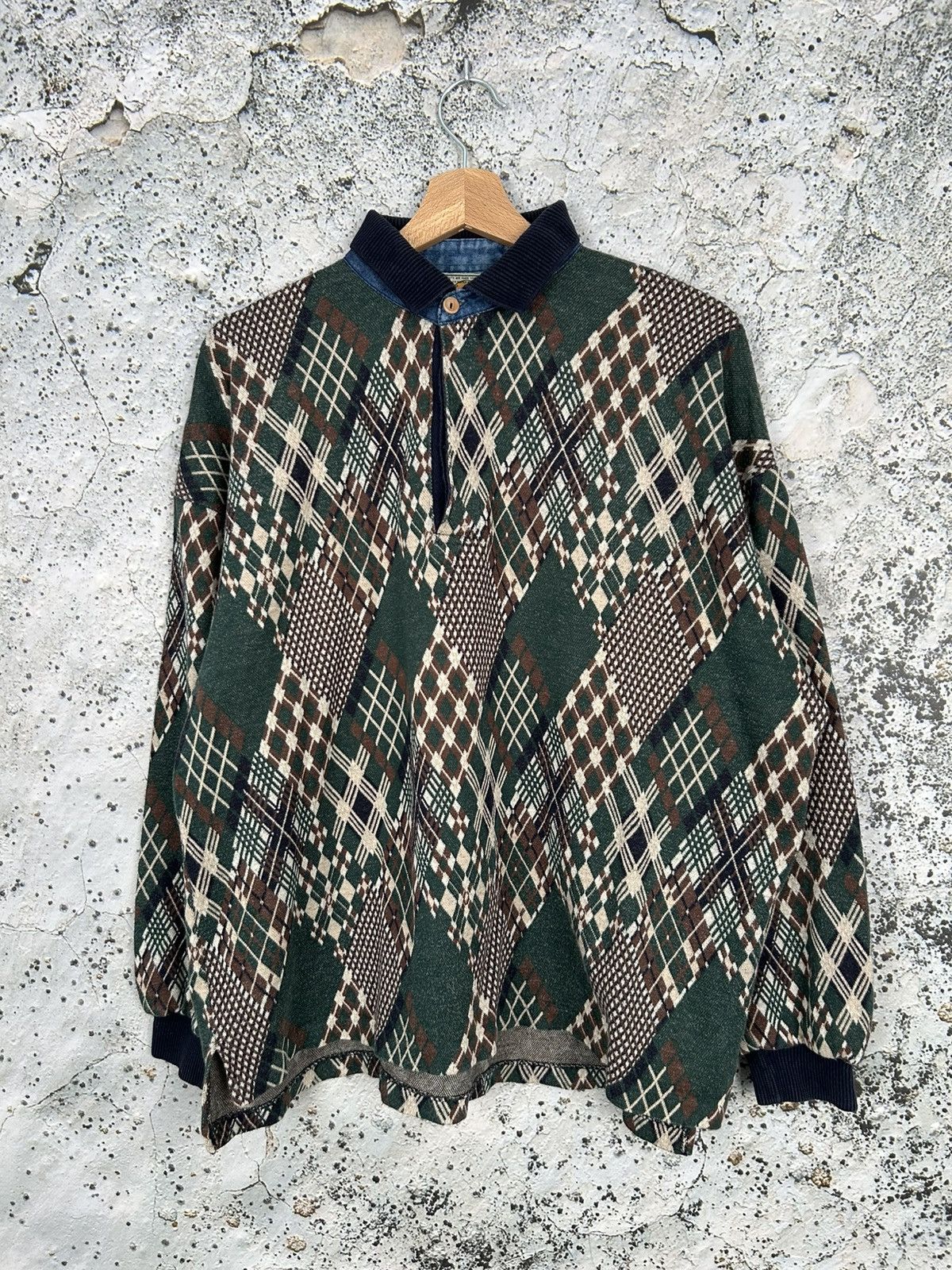 Vintage Vintage Avant Garde Polo Sweatshirt Archive Grunge Punk Size US M / EU 48-50 / 2 - 1 Thumbnail
