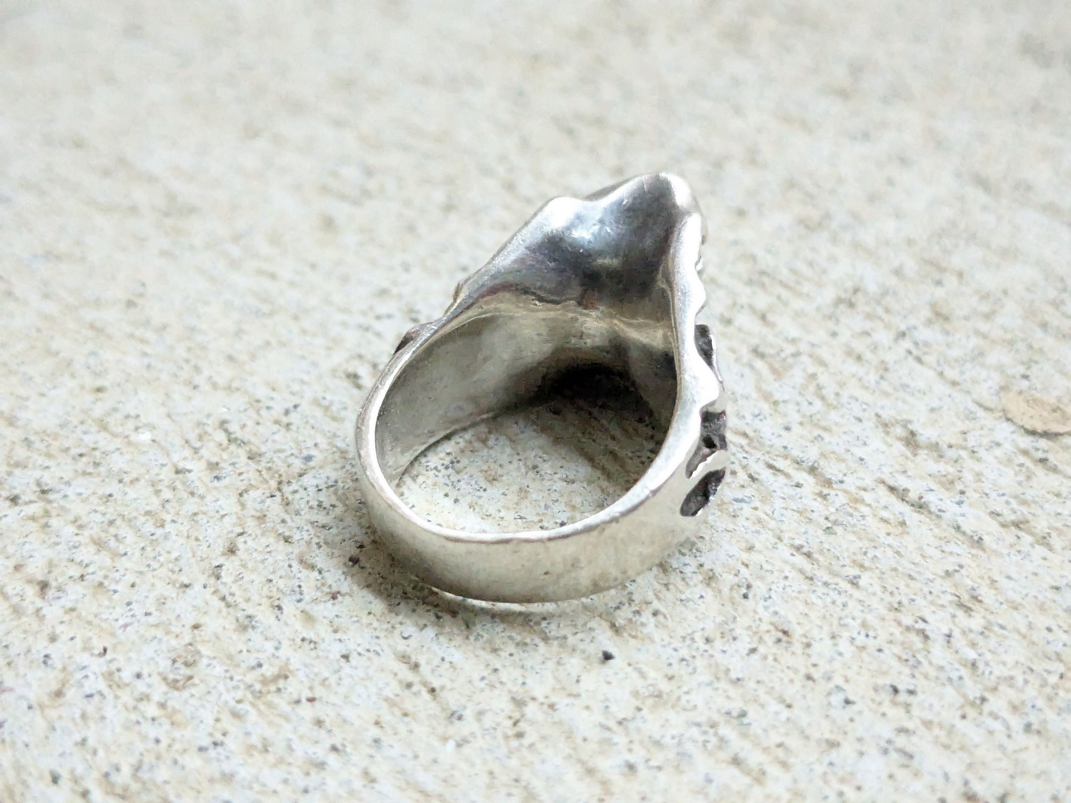 Vintage Vintage Sterling Silver Ring CZ 5 Brutalist Modern Size ONE SIZE - 4 Thumbnail