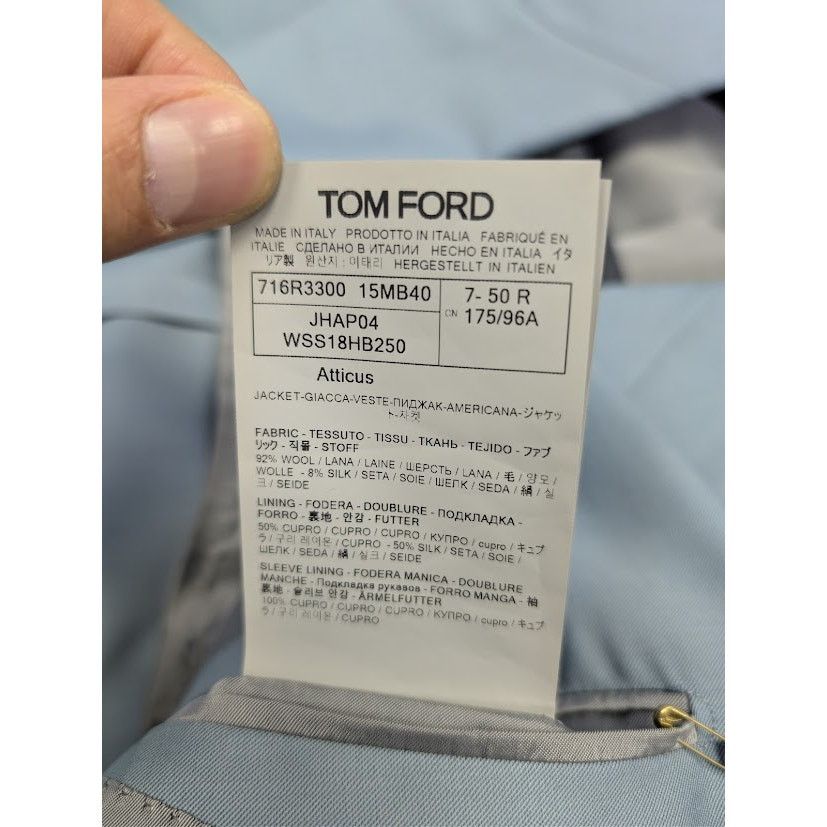 Tom Ford o1rshd1 Blazer Jacket in Light Blue Size US M / EU 48-50 / 2 - 15 Thumbnail