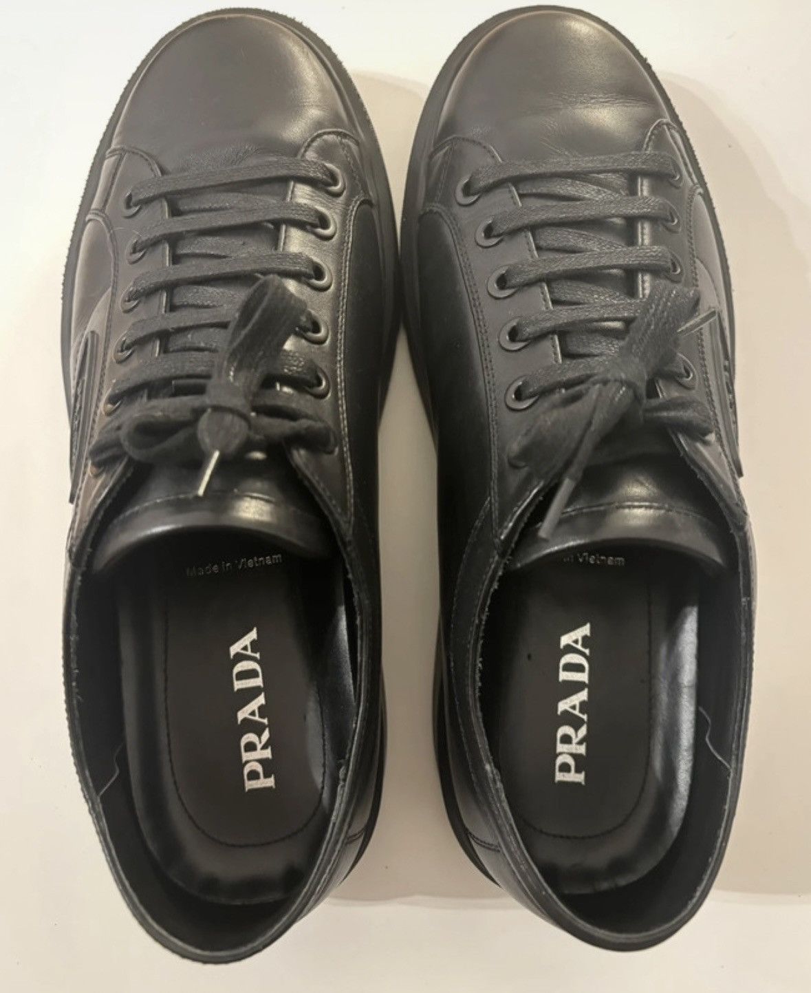 Prada Black Prada Soft Calf Sneaker Size US 12 / EU 45 - 5 Thumbnail