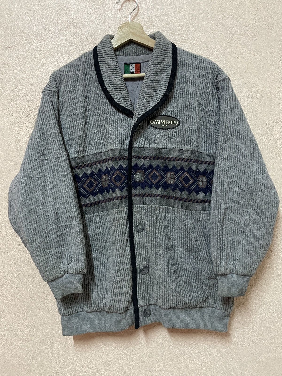 Designer × Gianni Valentino × Valentino Vintage GIANNI VALENTINO ITALY Navajo Aztec Knitwear Jacket Size US M / EU 48-50 / 2 - 3 Thumbnail