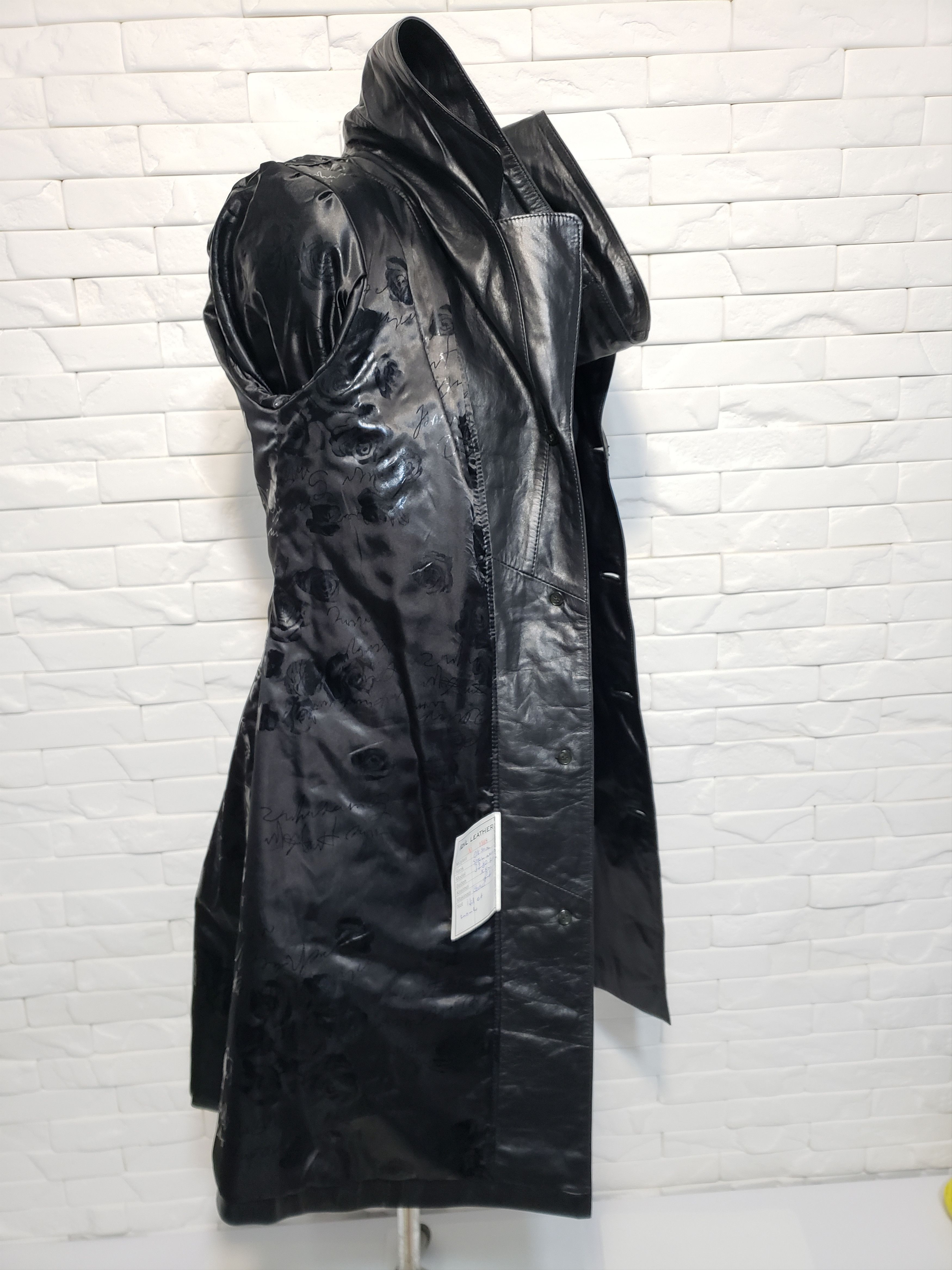 Genuine Leather Black women's jacket with a hood. Size L / US 10 / IT 46 - 9 Thumbnail