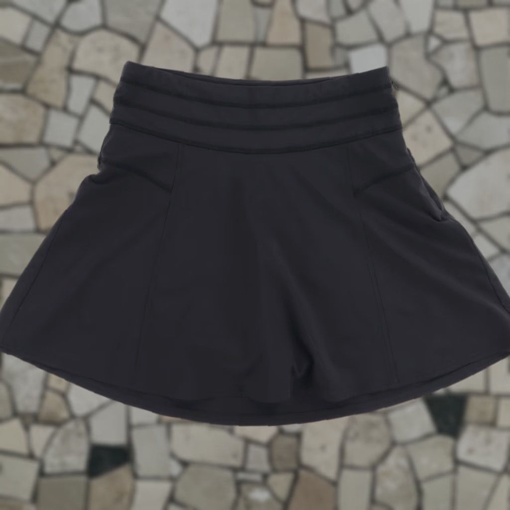 Athleta Athleta Skort Black Women's 0 All Day High Stretch Polyester Woven Relaxed Inseam 16in Zip Front Casual Activewear Size 25" / US 0 / IT 36 - 1 Thumbnail