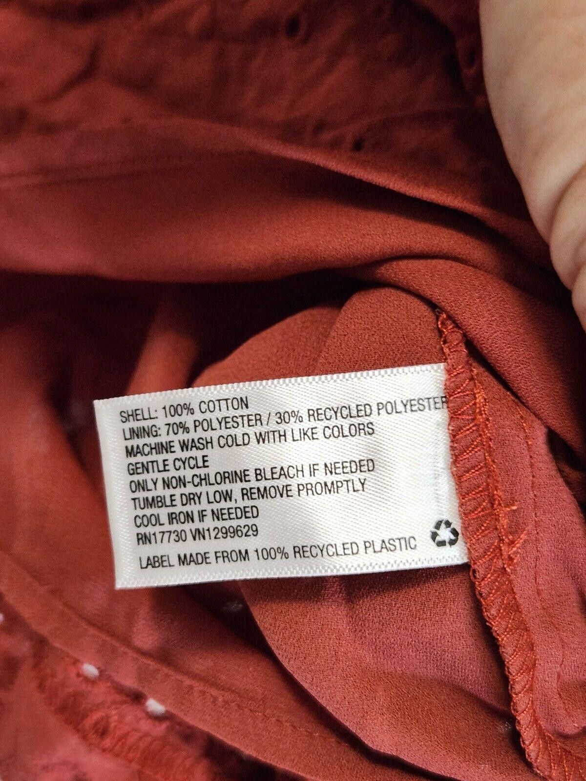 Designer Knox Rose Dress Medium Burned Orange Rust V Neck Boho Chic Size M / US 6-8 / IT 42-44 - 3 Thumbnail
