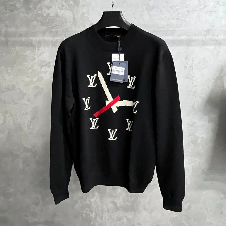 Louis Vuitton Louis Vuitton Black clock pattern intarsia pullover long s Size US L / EU 52-54 / 3 - 1 Thumbnail