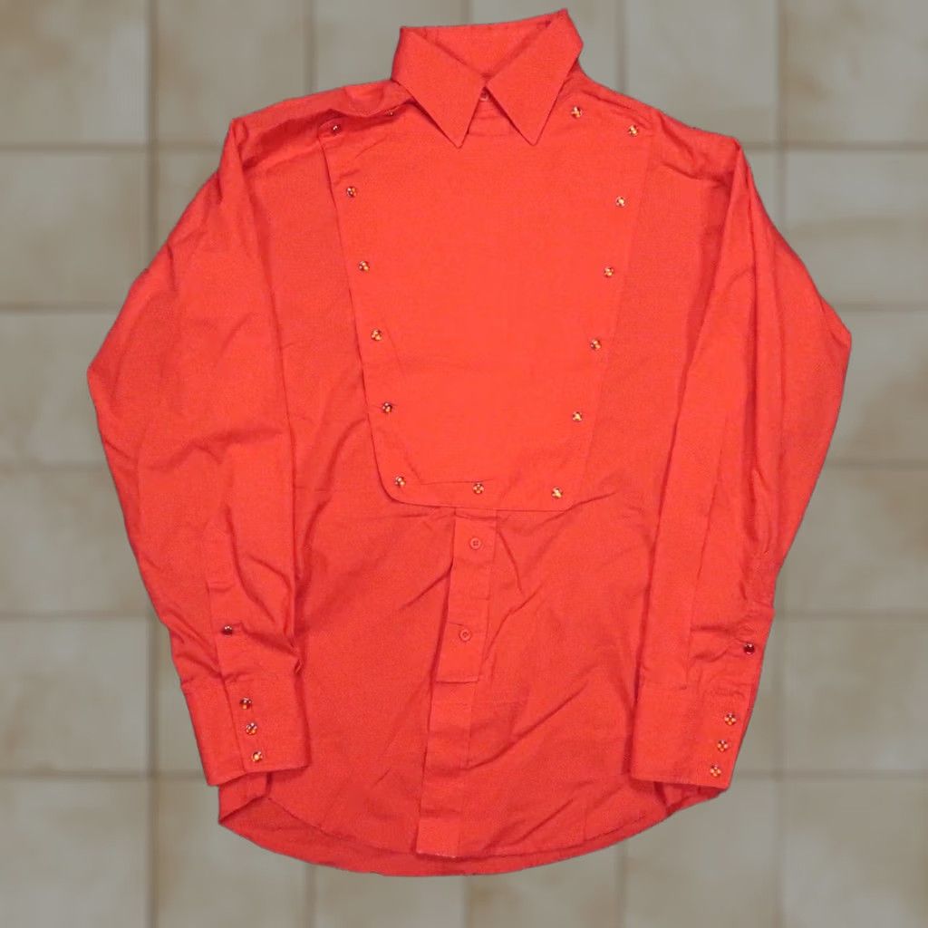 Vintage VINTAGE Panhandle Slim Shirt Mens Medium Red Bib Front Pearl Snap Rockabilly Western VTG Size US M / EU 48-50 / 2 - 1 Thumbnail