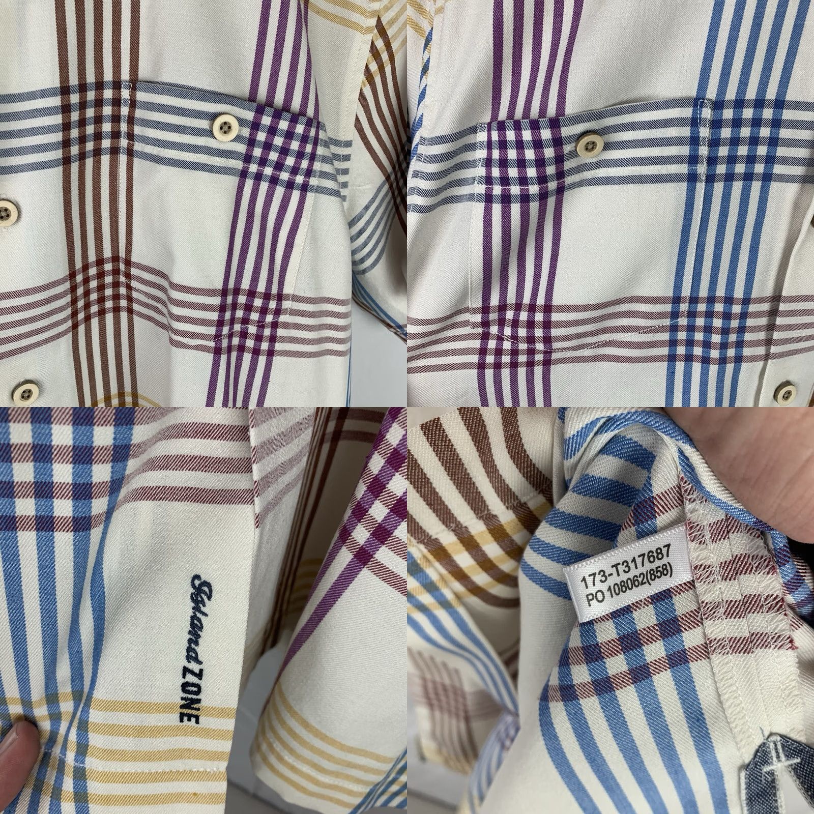 Tommy Bahama Tommy Bahama Island Zone Hawaiian Shirt Mens Size Large Multicolor Plaid Silk Size US L / EU 52-54 / 3 - 8 Thumbnail